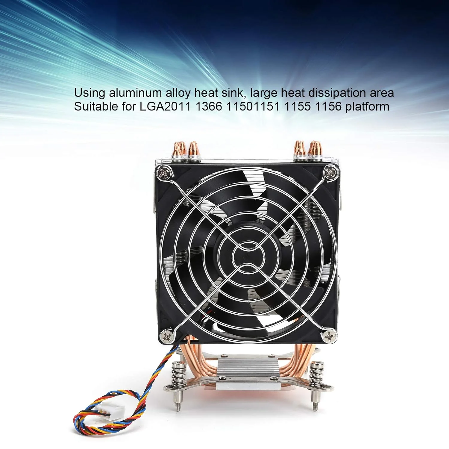 خنک کننده بادی پردازنده، فن خنک کننده پردازنده 90 میلی متری با لوله های حرارتی مایع، هیت سینک کامپیوتر ITX برای LGA 2011 1366 1150 1151 1155 1156