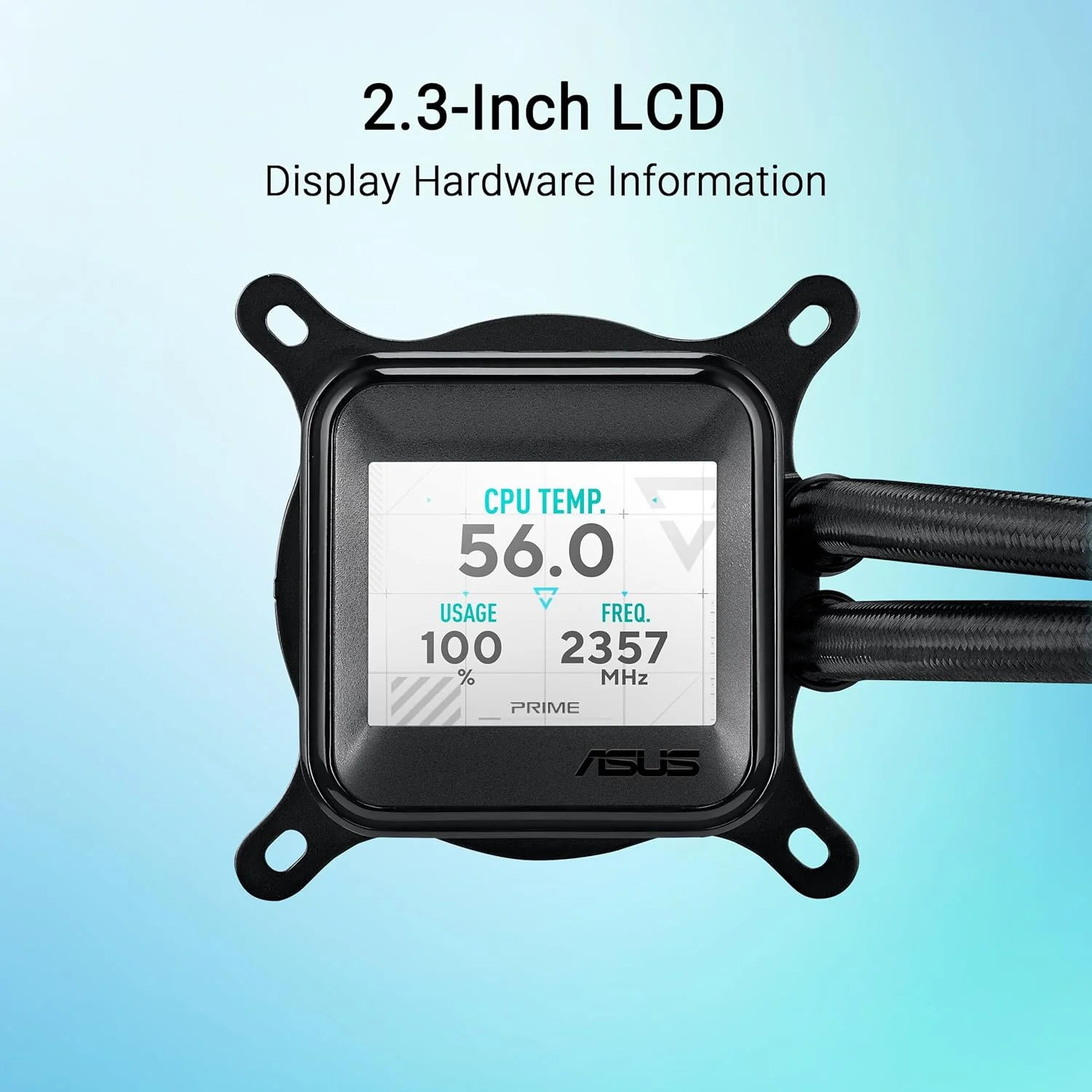 خنک کننده مایع پردازنده ASUS Prime LC ARGB LCD با صفحه نمایش واضح برای نمایش اطلاعات CPU و GPU با پس زمینه های مختلف، پمپ با کارایی بالا مجهز به موتور قوی، فن های زنجیره ای خنک کننده مایع پردازنده ASUS Prime LC ARGB LCD با صفحه نمایش واضح برای نمایش اطلاعات CPU و GPU با پس زمینه های مختلف، پمپ با کارایی بالا مجهز به موتور قوی، فن های زنجیره ای