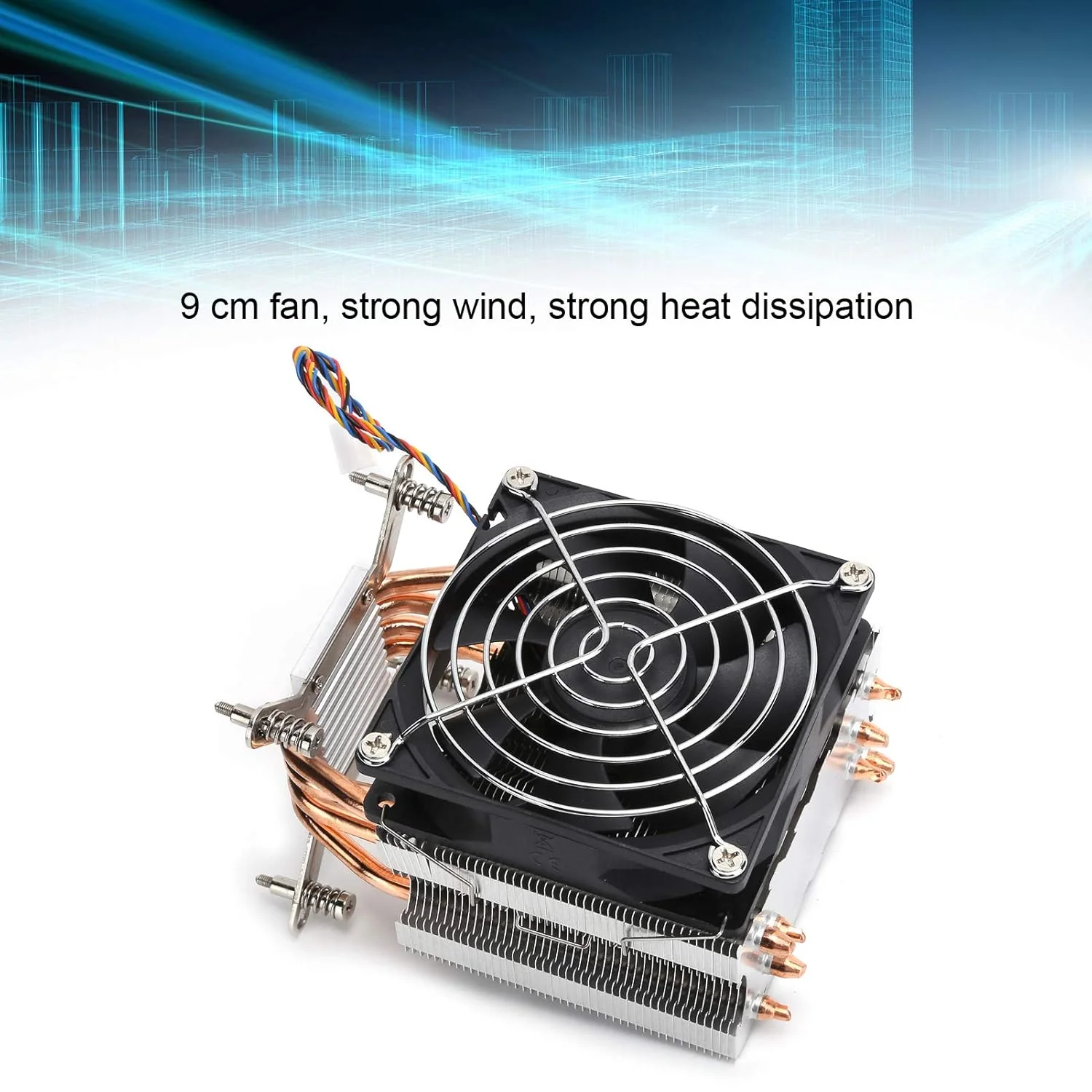 خنک کننده بادی پردازنده، فن خنک کننده پردازنده 90 میلی متری با لوله های حرارتی مایع، هیت سینک کامپیوتر ITX برای LGA 2011 1366 1150 1151 1155 1156