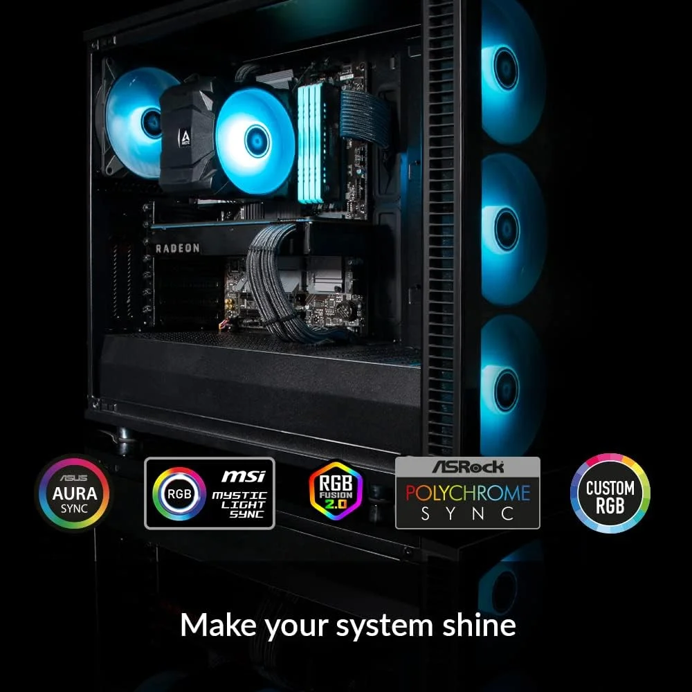 خنک کننده پردازنده تک برج ARCTIC Freezer A35 RGB، مخصوص AMD، فن 120 میلی‌متری با فشار بهینه، 200–1700 دور در دقیقه، 4 لوله حرارتی، شامل خمیر حرارتی MX-5 - مشکی