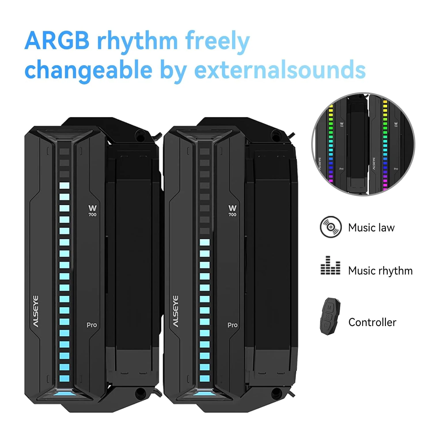 خنک کننده پردازنده ALSEYE W700 Pro با دو برج خنک کننده، توان حرارتی 290W، PWM، دارای 7 لوله حرارتی، پایه مسی، خنک کننده بادی ARGB با نورپردازی هماهنگ شده فعال با صدا، فن های Koala، سازگار با LGA1700/1200/2011/2066 AM5/AM4 (مشکی)