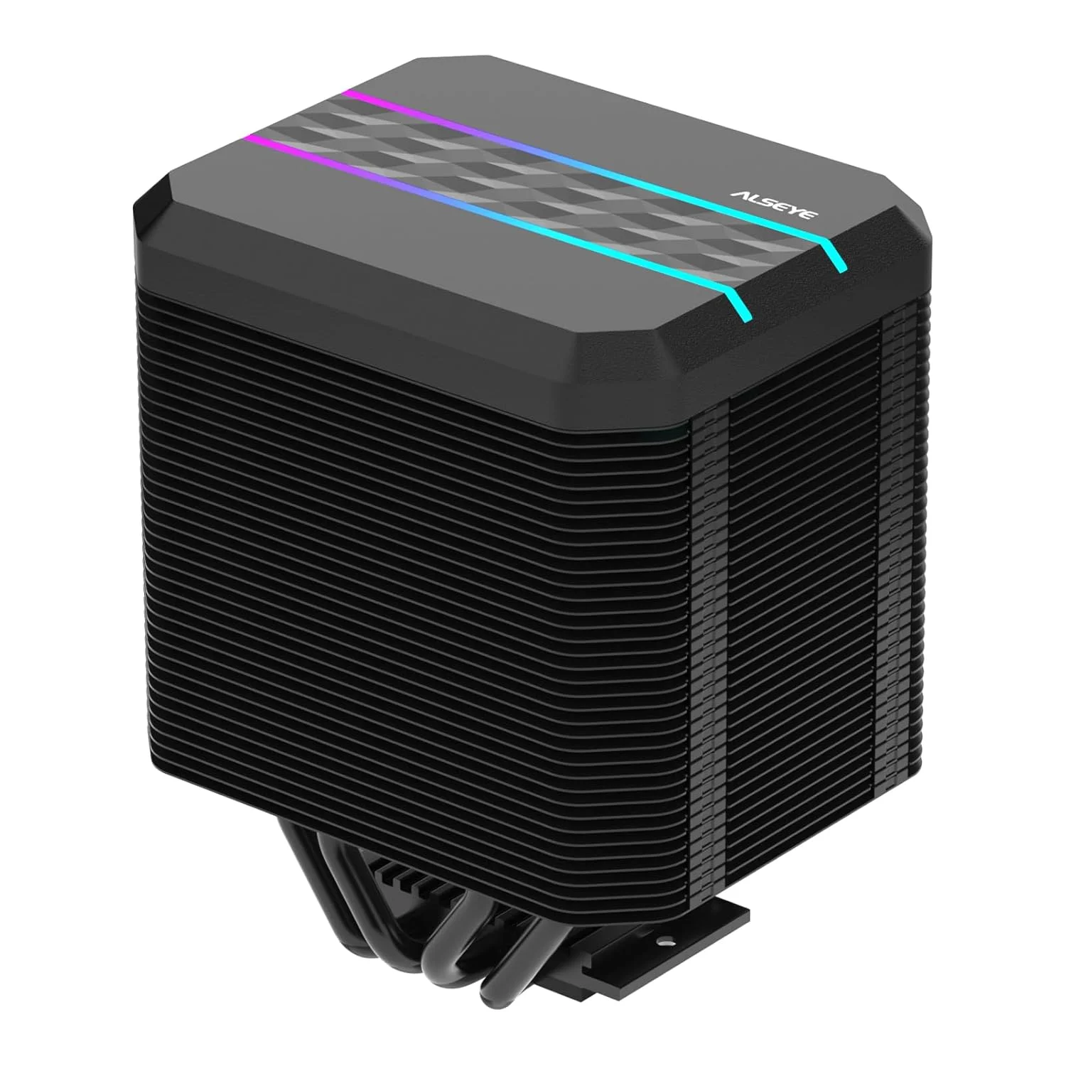 خنک کننده پردازنده ALSEYE M90، خنک کننده پردازنده بادی دو برج با طراحی فن مخفی با پوشش جلوه نور ARGB سازگار با هر دو پلتفرم اینتل و AMD، پشتیبانی از LGA1700 (M90 مشکی)