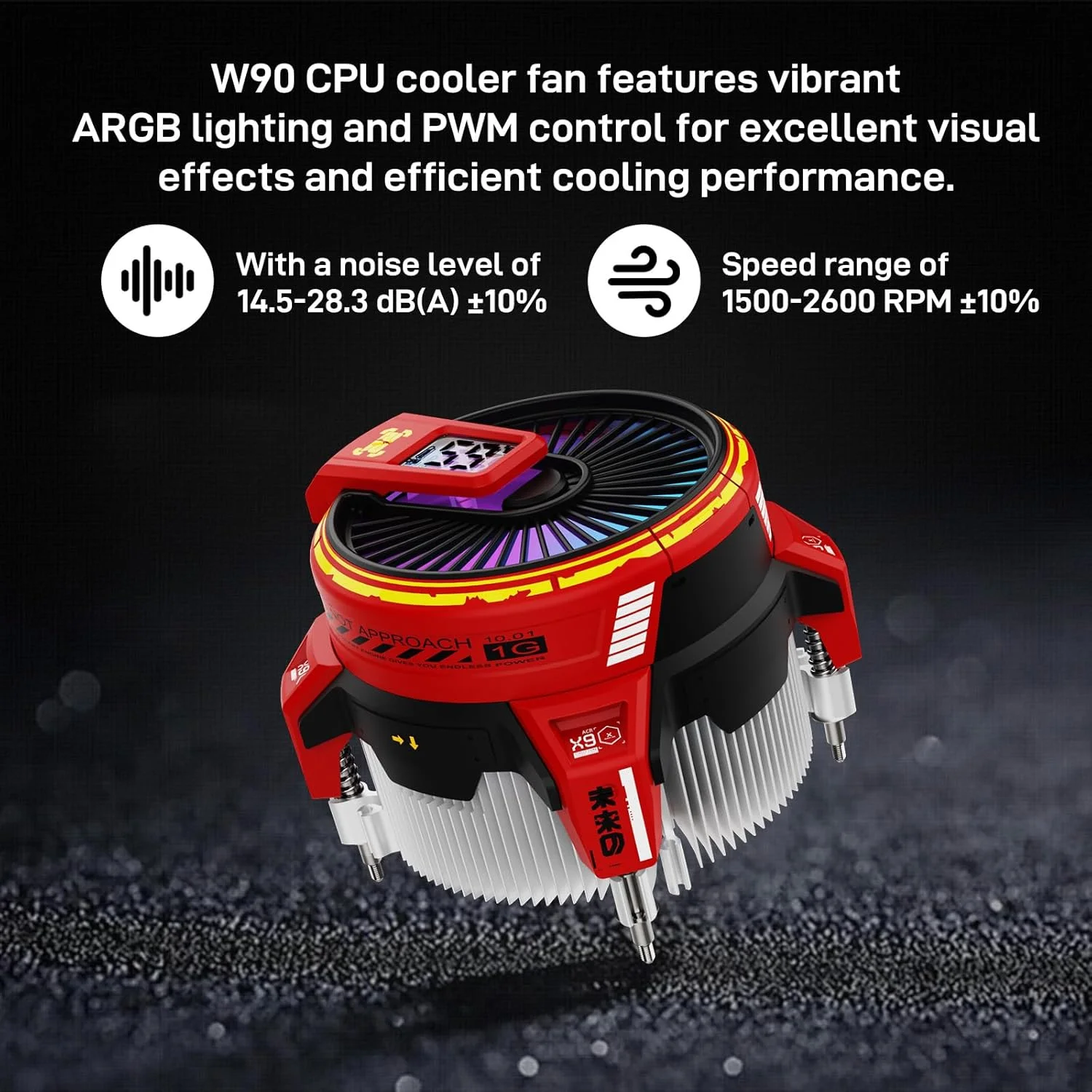 خنک کننده پردازنده ALSEYE W90C، خنک کننده پردازنده با نمایش دما برای کیس کامپیوتر کوچک با فن نورپردازی ARGB قدرتمند 90 میلی متری و پایه مسی با کارایی بالا 40 میلی متری (نسخه W90C Intel قرمز) خنک کننده پردازنده ALSEYE W90C، خنک کننده پردازنده با نمایش دما برای کیس کامپیوتر کوچک با فن نورپردازی ARGB قدرتمند 90 میلی متری و پایه مسی با کارایی بالا 40 میلی متری (نسخه W90C Intel قرمز)