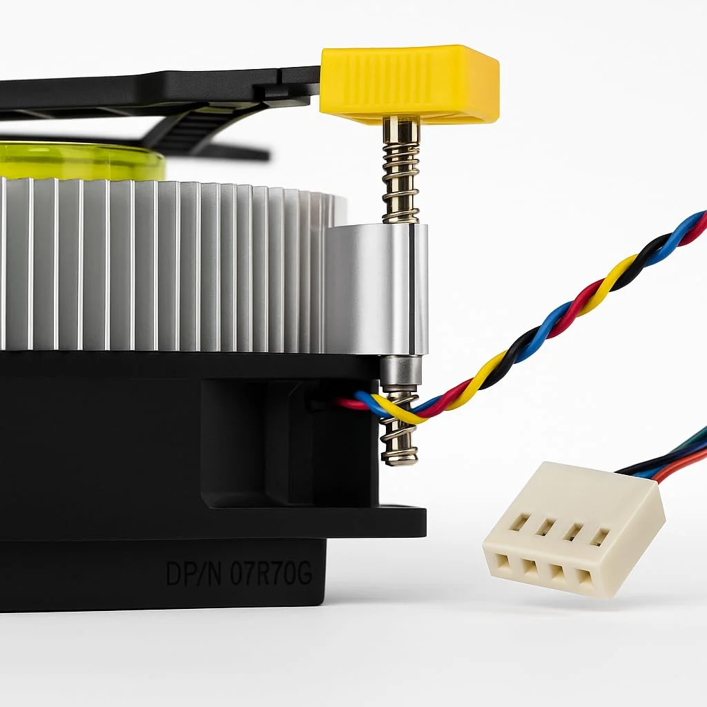 خنک کننده پردازنده 80 میلی متری RGB با براکت جهانی - سازگار با Intel i3/i5/i7 LGA 115x 1150 1151 1155 1156 1200 فن بی صدا و هیت سینک آلومینیومی 4 پین با کنترل دما نصب آسان برای رایانه رومیزی