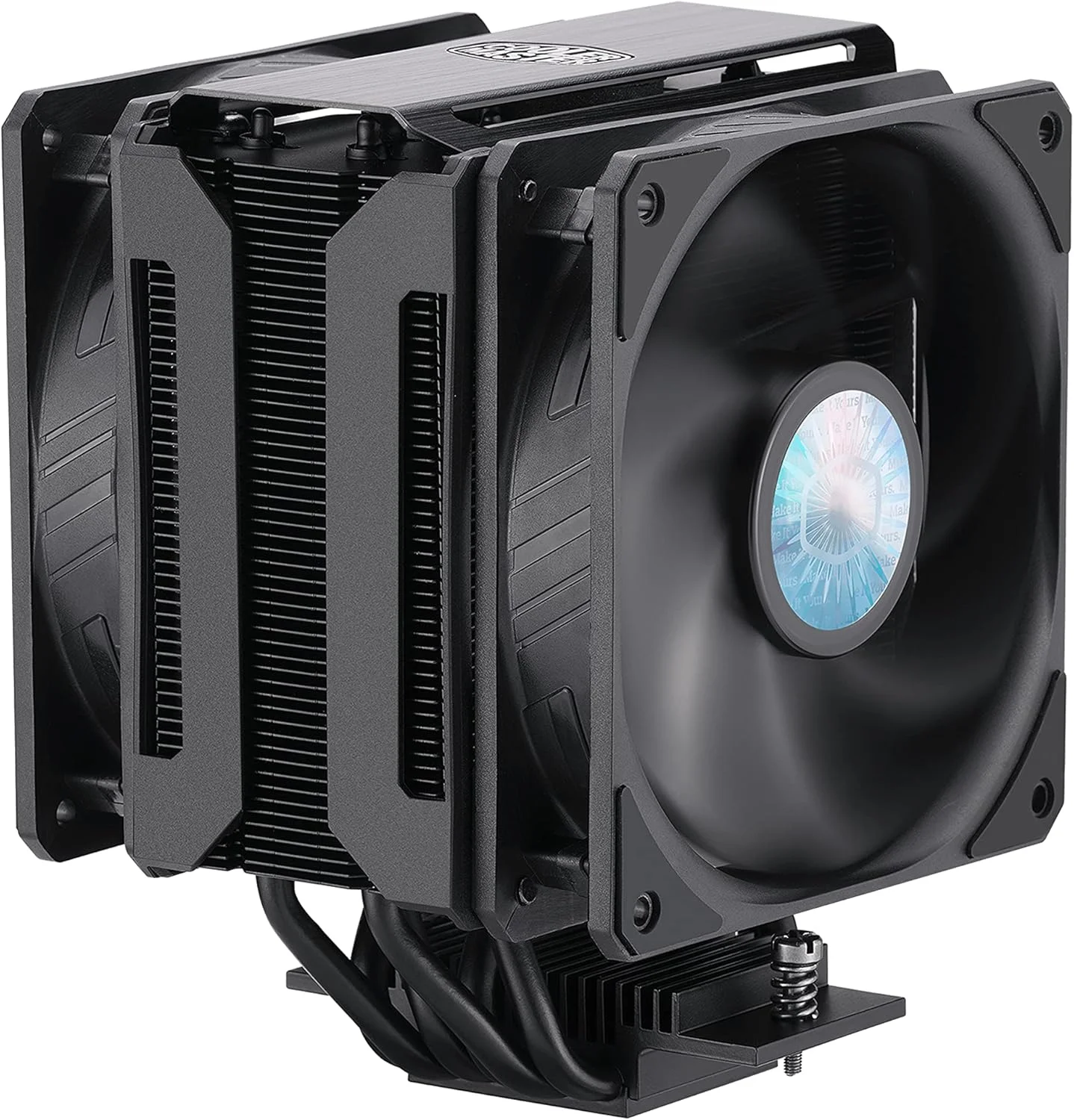 خنک کننده بادی پردازنده Cooler Master MasterAir MA612 Stealth - فن های SickleFlow 120 V2 با پیکربندی Push-Pull، دارای 6 لوله حرارتی، سازگاری کامل با رم، پوشش مشکی مات - سازگاری جهانی با سوکت ها