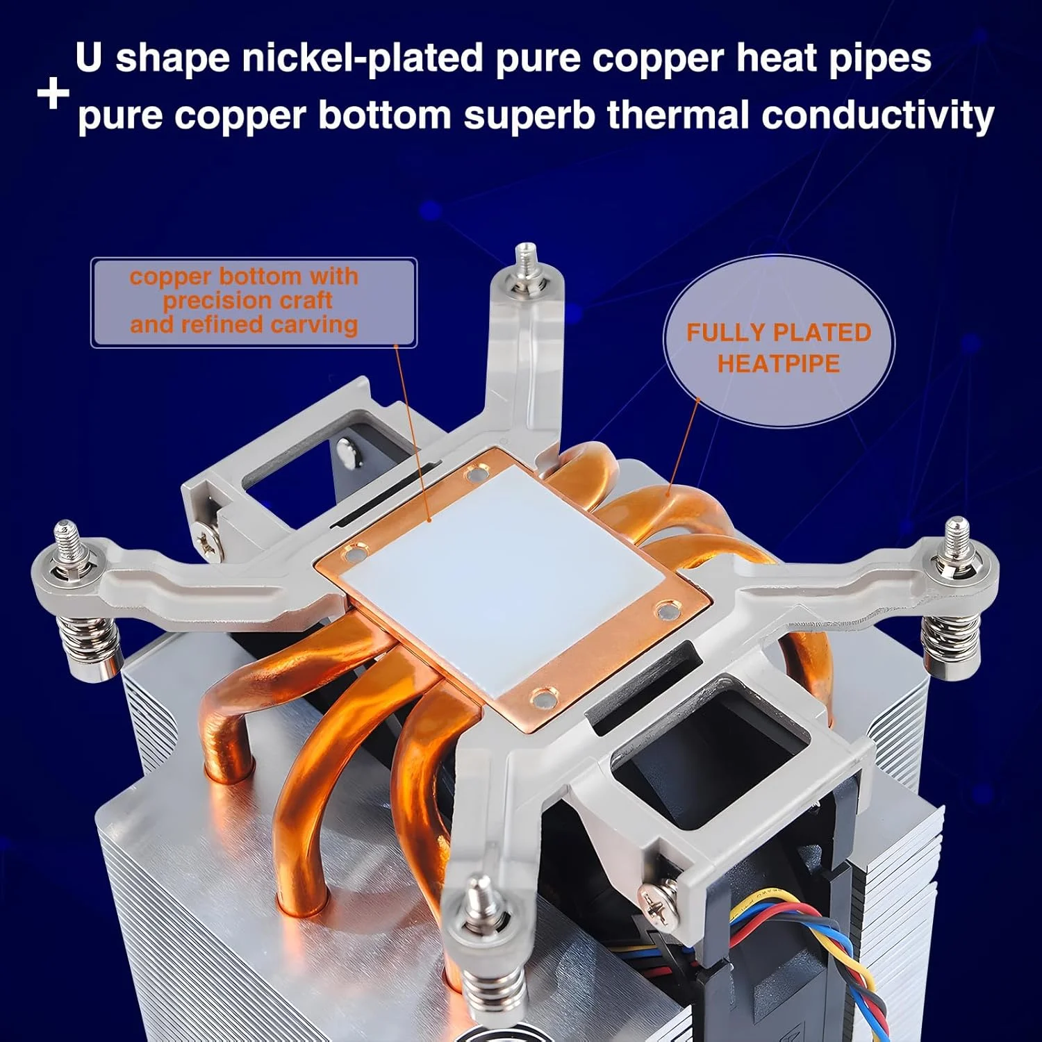 خنک کننده پردازنده مدل VWD01 0VWD01 به همراه فن و هیت سینک آلومینیومی، قطعات خنک کننده داخلی سازگار با Dell XPS 8940 8500 8700 G5 5090 G5 5000 Optiplex 7080