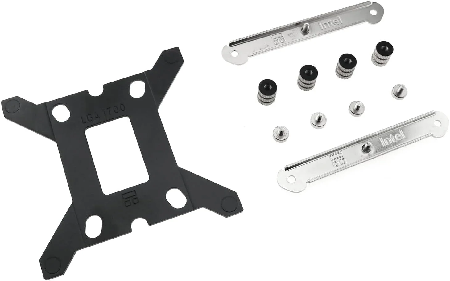 کیت های نصب LGA1700 برای خنک کننده بادی پردازنده ID-Cooling مدل RLECS 1Set LGA17XX-SS2، براکت سگک صفحه پشتی خنک کننده پردازنده برای کیس کامپیوتر Intel 1700، کیت خنک کننده آبی و بادی، براکت سگک خنک کننده پردازنده