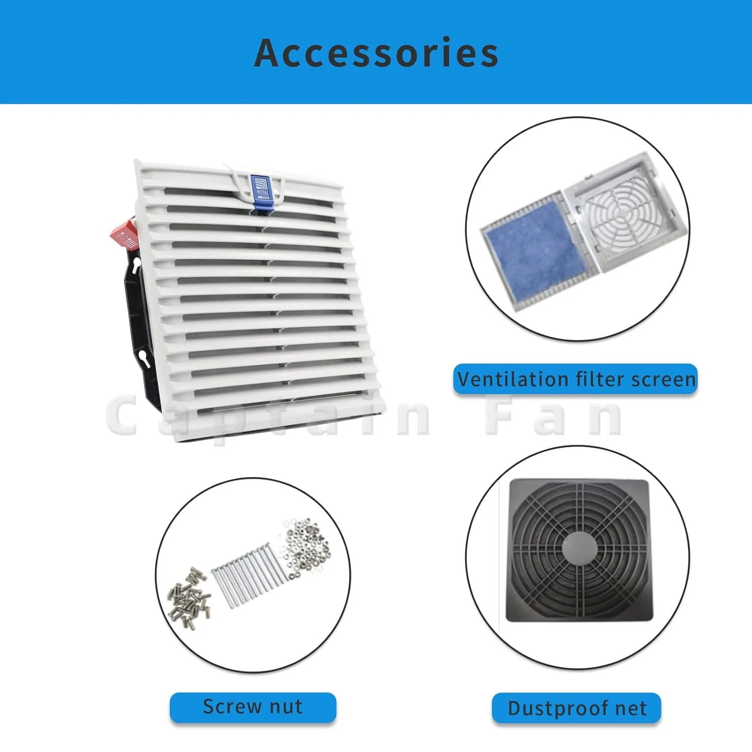 فن کابینتی آکسیال Ebm Papst مدل K1G165-AA01-05، ولتاژ 24VDC، جریان 0.78A، توان 19W