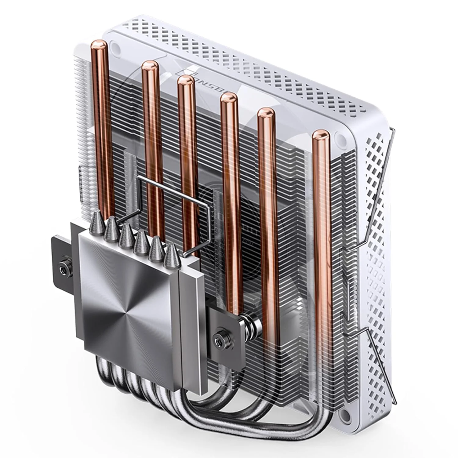 خنک کننده پردازنده بادی کم ارتفاع JONSBO HP600 سفید ARGB، فن PWM 120 میلی متری، 6 لوله حرارتی، رادیاتور جریان پایین سری Silent، خنک کننده LGA 115X/1200/1700، AM4/AM5، D-TDP: 210W، ارتفاع 66 میلی متر