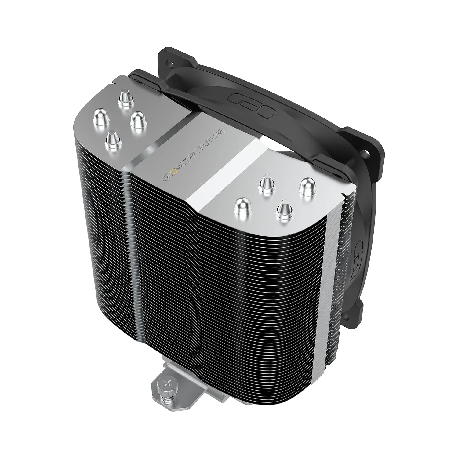 خنک کننده پردازنده Geometric Future با فن جانبی Prawn، خنک کننده بادی، 4 لوله حرارتی مسی، طراحی نامتقارن، مجهز به Squama 2501B