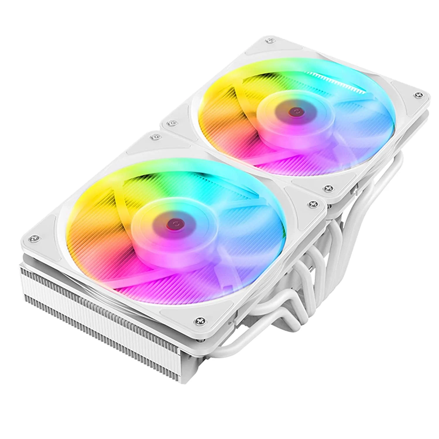 خنک کننده بادی پردازنده JIUSHARK JF13K Diamond، دارای 7 لوله حرارتی مسی 6 میلی متری، 2 فن PWM و ARGB با ابعاد 120*120*15 میلی متر، توان حرارتی 250 وات، مناسب برای Intel LGA 1700/1200/115X و AMD AM5/AM4