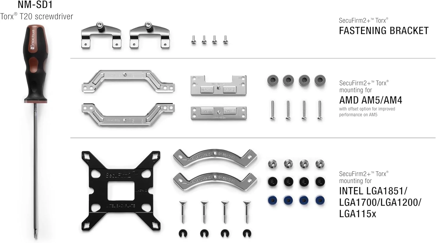کیت نصب خنک کننده پردازنده Noctua NM-M1-MP83 برای AMD AM5/AM4 و Intel LGA1851/LGA1700/LGA1200