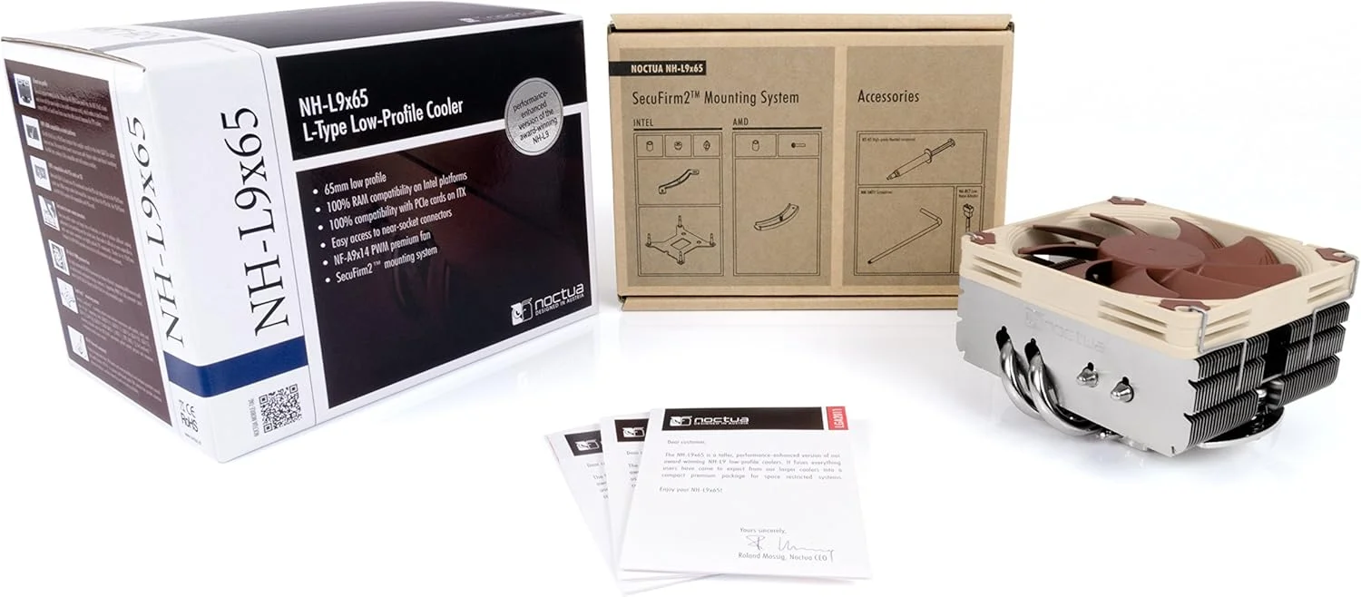 خنک کننده پردازنده کم ارتفاع ممتاز Noctua NH-L9x65 (65 میلی متر، قهوه ای)