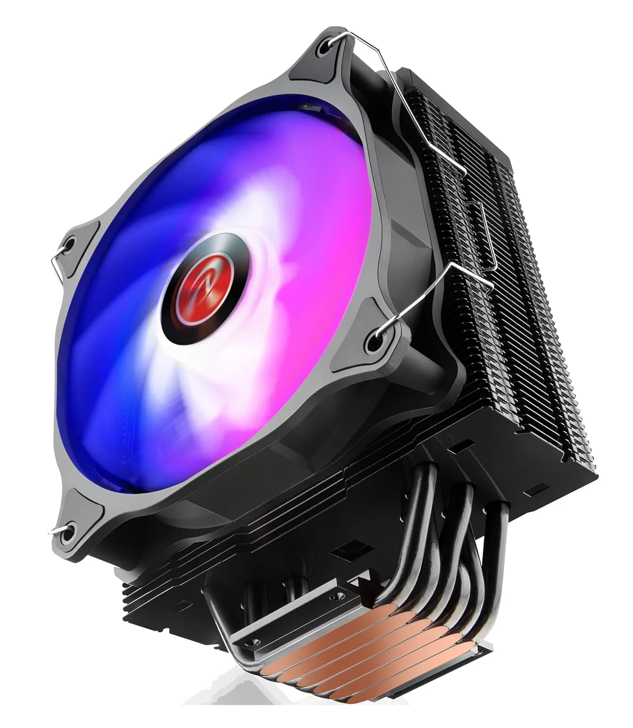 خنک کننده پردازنده بادی رایجینتک ELEOS 12 EVO RBW، فن PWM 120 میلی متری، 6 لوله حرارتی تماسی مستقیم مسی، نورهای RGB آدرس پذیر 5 ولت، برای سوکت های Intel/AMD Ryzen، سازگار با LGA 1700