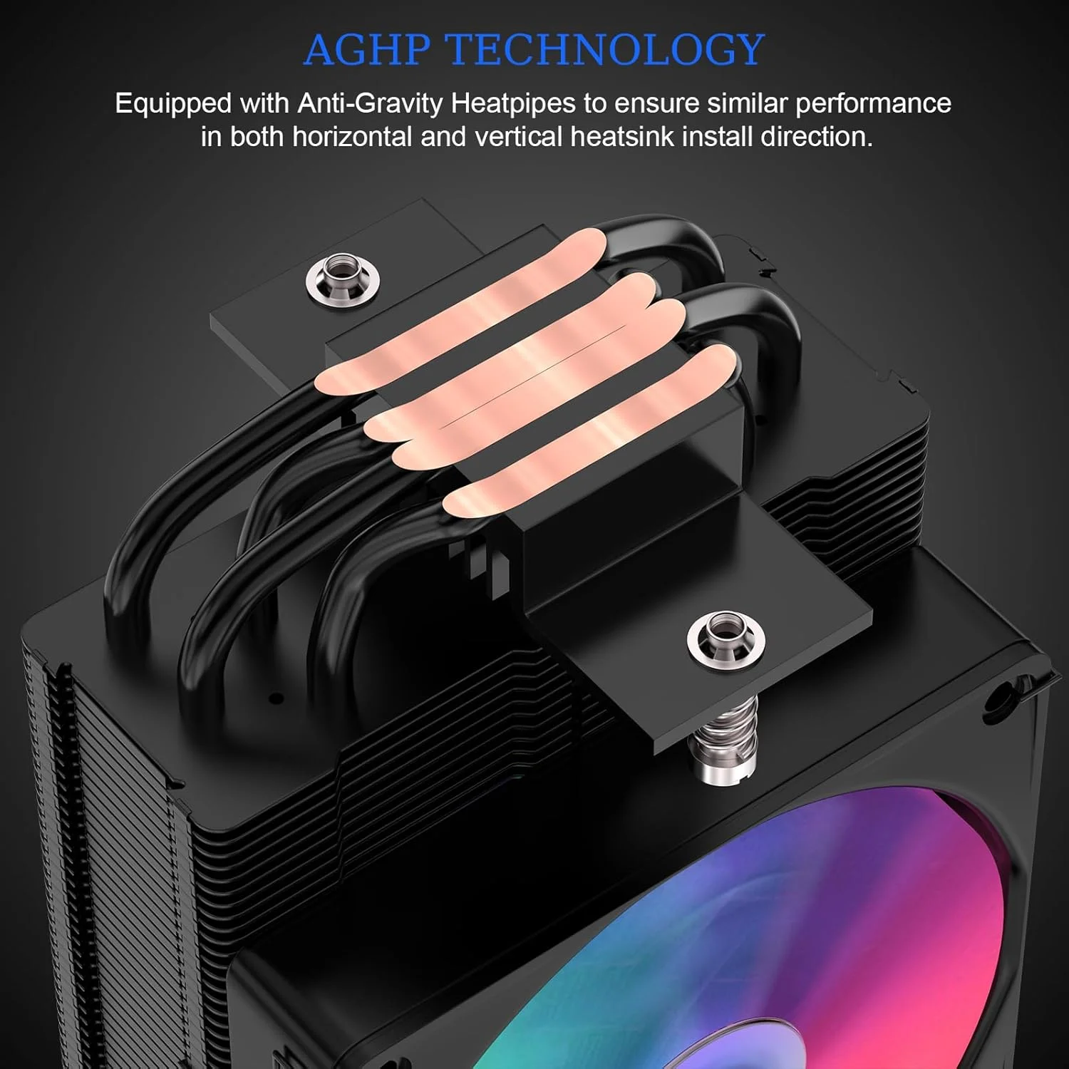 خنک کننده بادی پردازنده با نمایشگر، 4 لوله حرارتی مسی خالص، فن بی صدای ARGB PWM 120 میلی متری، فن خنک کننده پردازنده تک برج کامپیوتر، خنک کننده پردازنده برای AM5/AM4، Intel LGA 1851/18XX/1700/1200/115X، مشکی خنک کننده بادی پردازنده با نمایشگر، 4 لوله حرارتی مسی خالص، فن بی صدای ARGB PWM 120 میلی متری، فن خنک کننده پردازنده تک برج کامپیوتر، خنک کننده پردازنده برای AM5/AM4، Intel LGA 1851/18XX/1700/1200/115X، مشکی