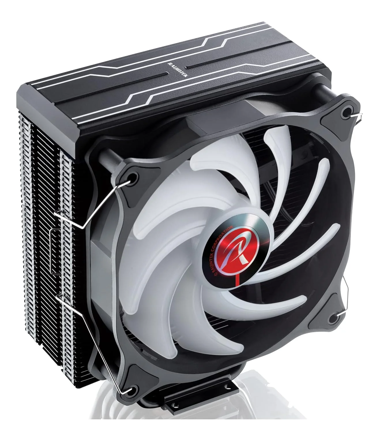 خنک کننده پردازنده بادی رایجینتک ELEOS 12 EVO RBW، فن PWM 120 میلی متری، 6 لوله حرارتی تماسی مستقیم مسی، نورهای RGB آدرس پذیر 5 ولت، برای سوکت های Intel/AMD Ryzen، سازگار با LGA 1700