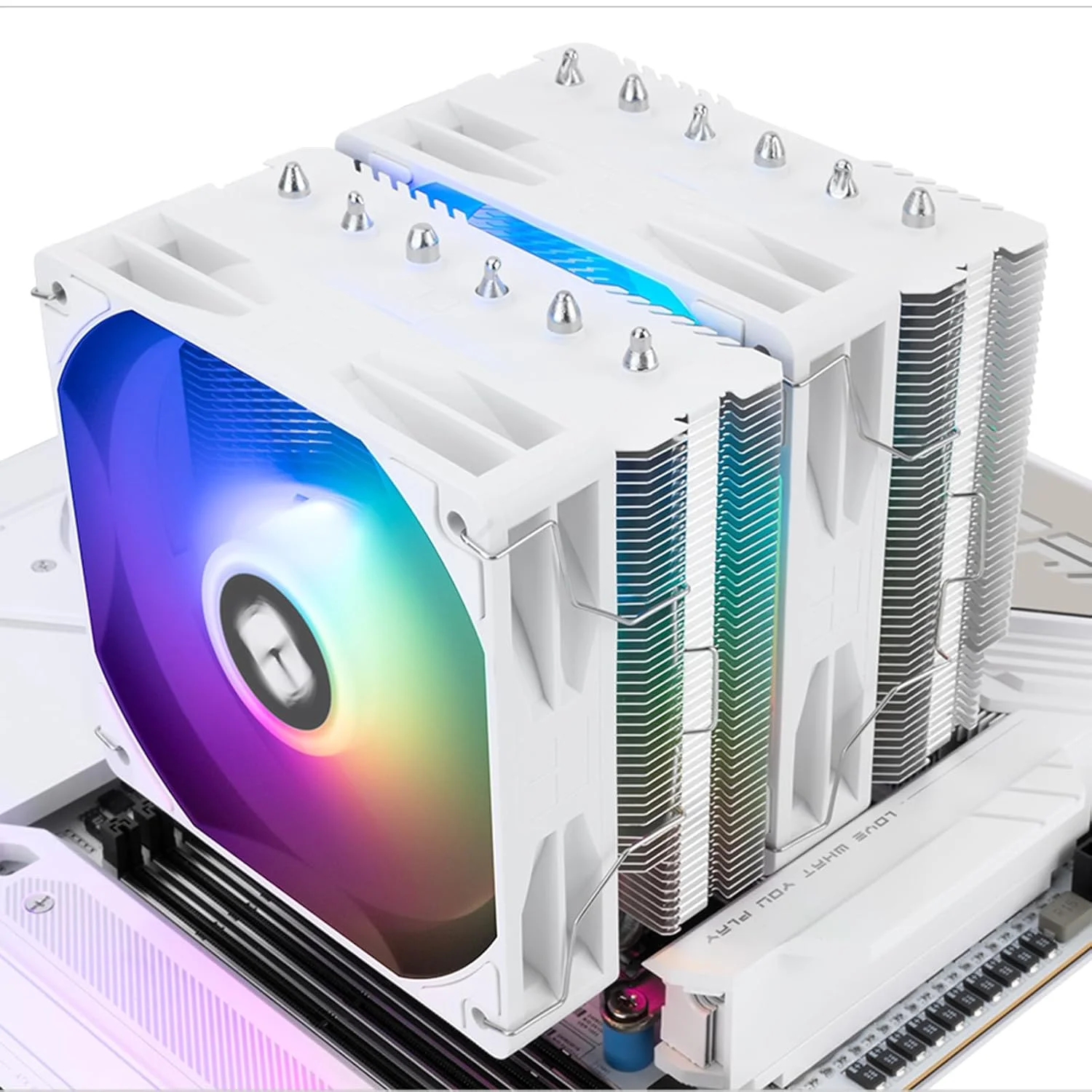 خنک کننده بادی پردازنده Peerless Assassin 120 SE ARGB White V2 - دارای 6 لوله حرارتی با تکنولوژی AGHP GEN 5.0 | فن های ضخیم PWM 120 میلی متری با سرعت 1850 دور در دقیقه، برای پردازنده های Intel 1851/1700/115X/1200 و AMD AM4/AM5