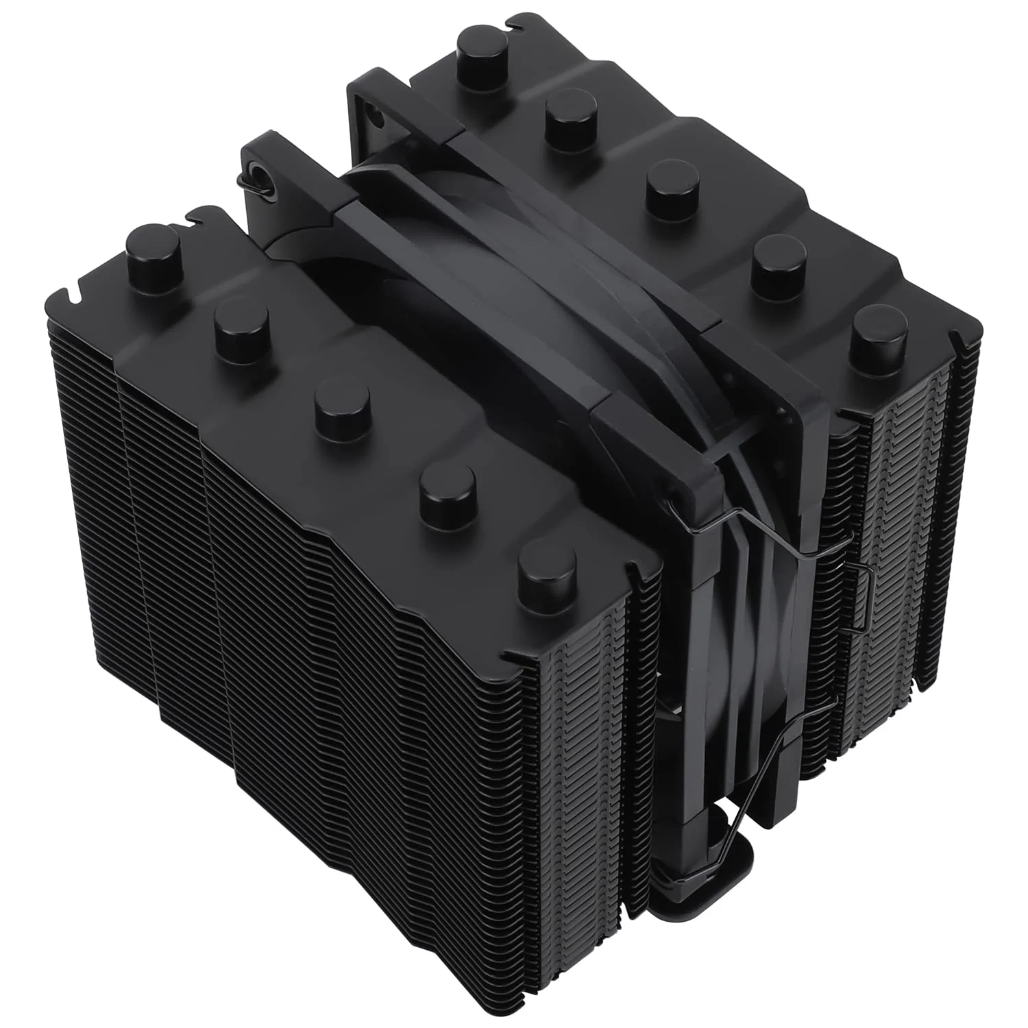 خنک کننده پردازنده Thermalright Silver Soul 110 Black، دو برج خنک کننده، 5 لوله حرارتی، ارتفاع 110 میلی متر، فن PWM مدل TL-B9B، پوشش هیت سینک آلومینیومی، فناوری AGHP، برای AMD AM4 AM5 / Intel 1700/1150/1151/1200/2011