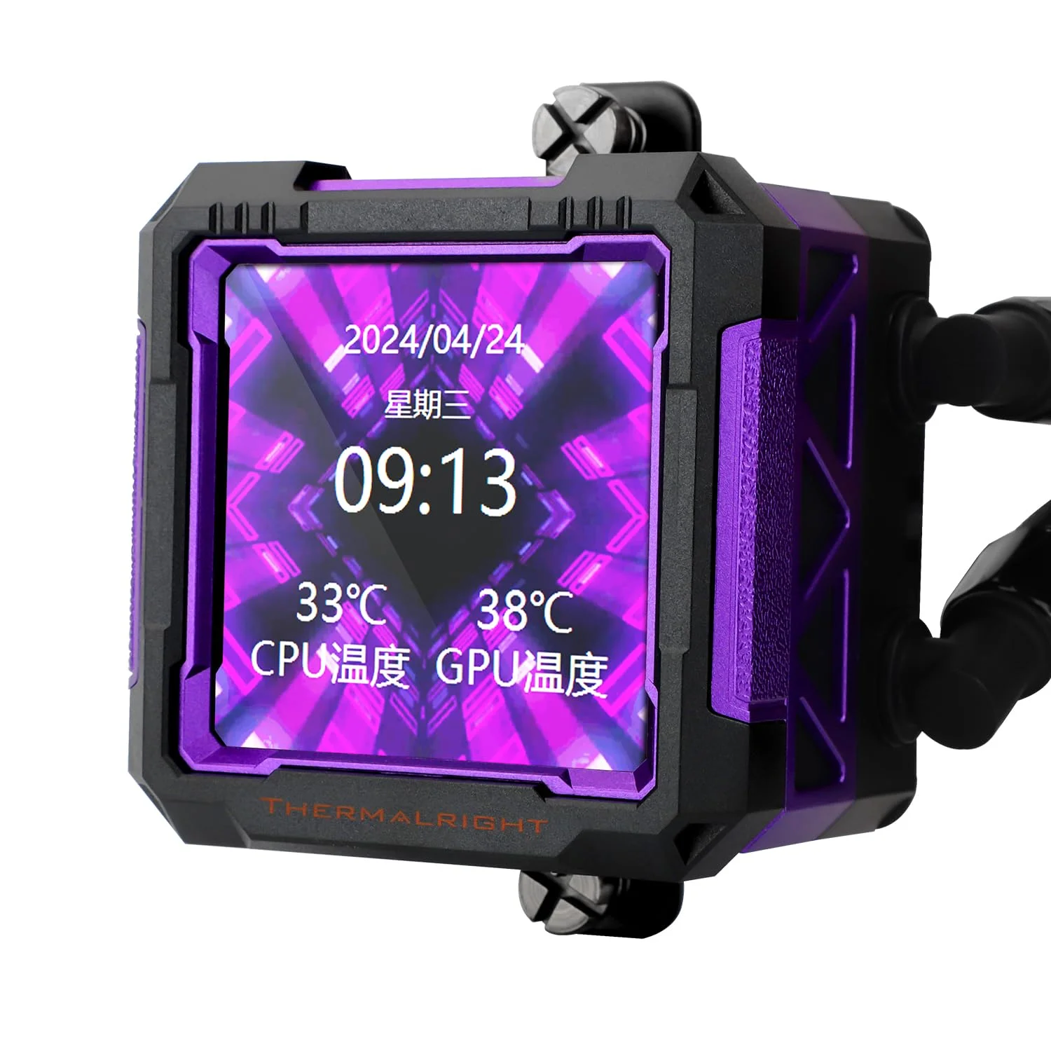 خنک‌کننده آبی پردازنده Thermalright FW PRO 360 ARGB مشکی با فن PWM، سرعت 2000 دور در دقیقه، صفحه نمایش IPS LCD با رزولوشن 320 * 320، خنک کننده مایع پردازنده، برای AM5/Intel 1851/1700، صفحه نمایش 2.73 اینچی