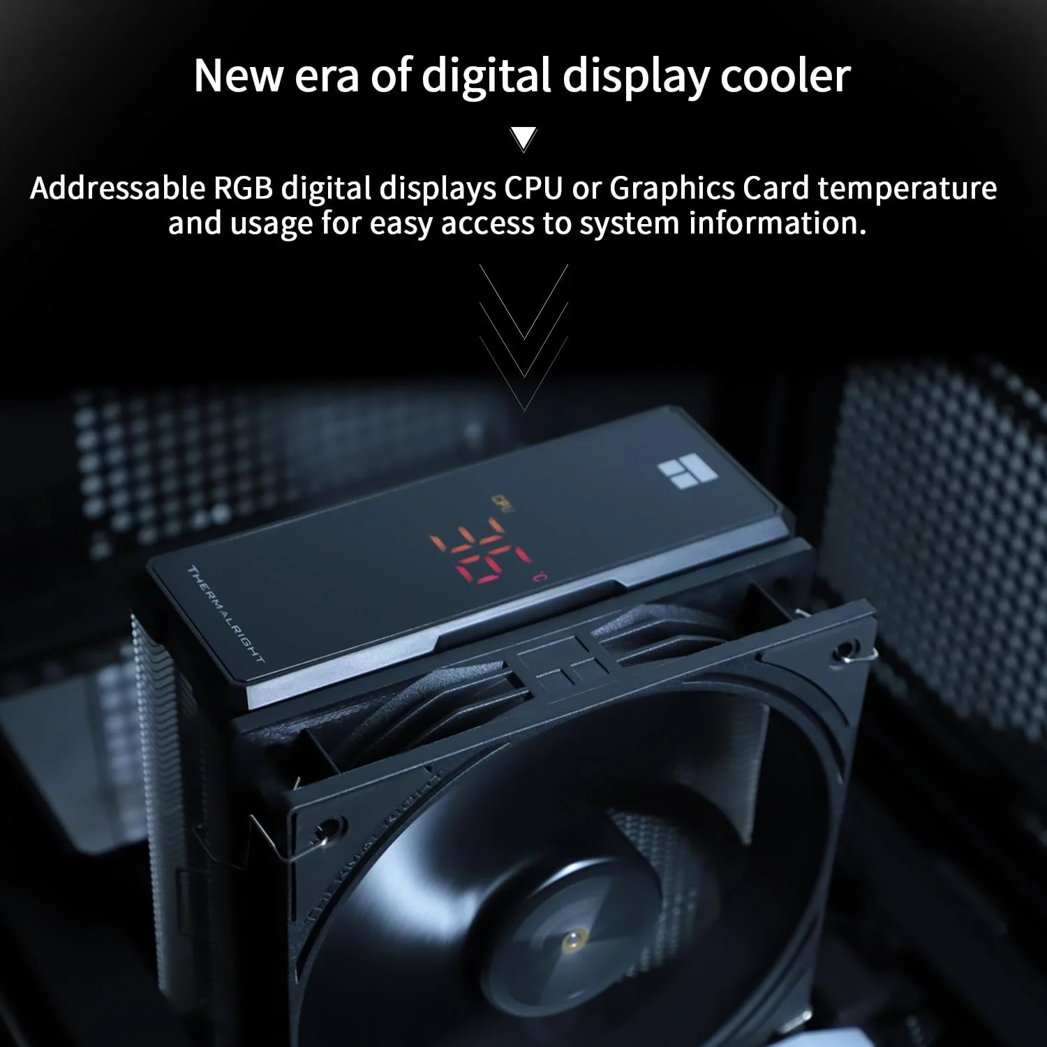 خنک‌کننده پردازنده بادی دیجیتال مشکی Thermalright Assassin X 120R، سرعت 2000 دور در دقیقه، 4 لوله حرارتی، فن PWM بی‌صدا 12 سانتی‌متری، پوشش بالایی صفحه نمایش دیجیتال، برای AM4/AM5، Intel LGA1700/1851/1150/1151/1200، خنک کننده کامپیوتر