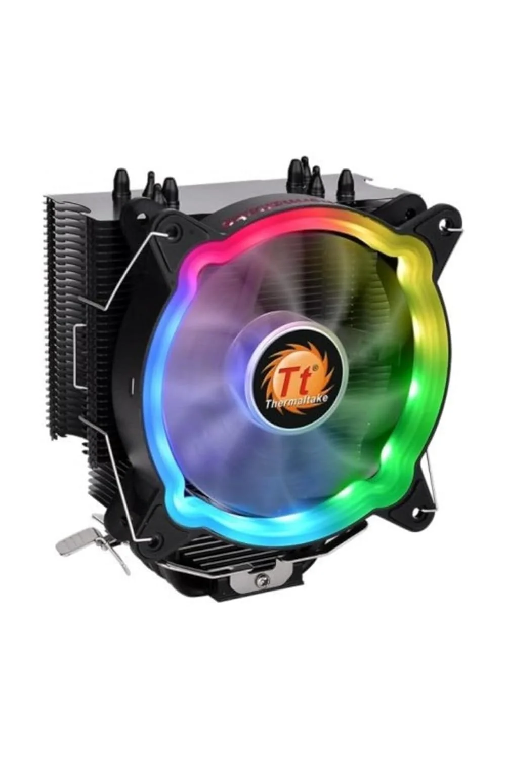 خنک کننده پردازنده Thermaltake UX200 با نورپردازی ARGB همگام سازی شده با مادربرد، 16.8 میلیون رنگ، 15 LED قابل آدرس دهی، سوکت جهانی Intel/AM5/AMD (LGA 1200)، بلبرینگ هیدرولیک، توان خنک کنندگی 130W مدل CL-P065-AL12SW-A