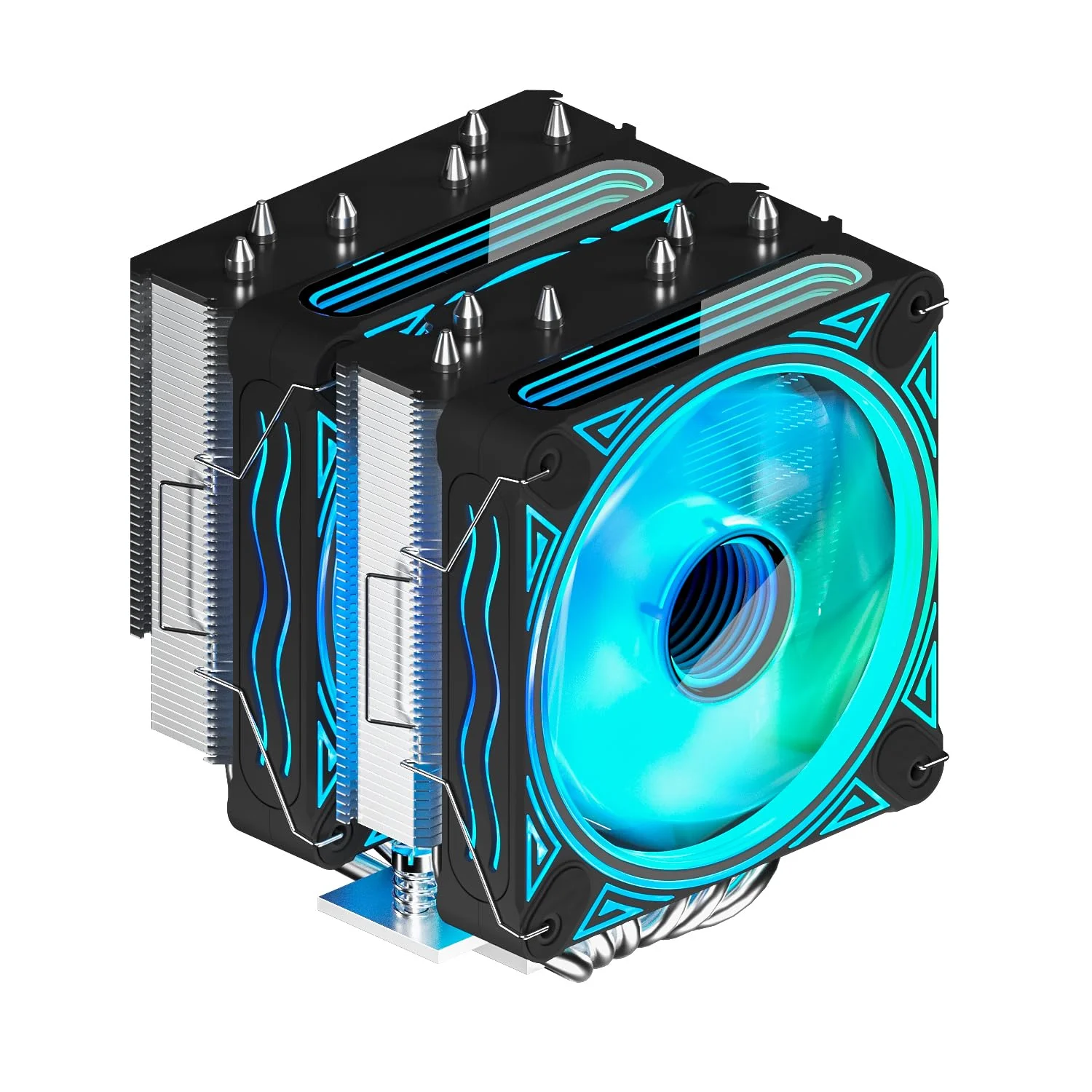 خنک کننده پردازنده با 6 لوله حرارتی، دو فن 120 میلی متری PWM، سرعت 1800 دور در دقیقه، برای AMD:AM4 AM5/Intel LGA 1700/1150/1151/1200، خنک کننده کامپیوتر، خنک کننده بادی پردازنده، UTL600