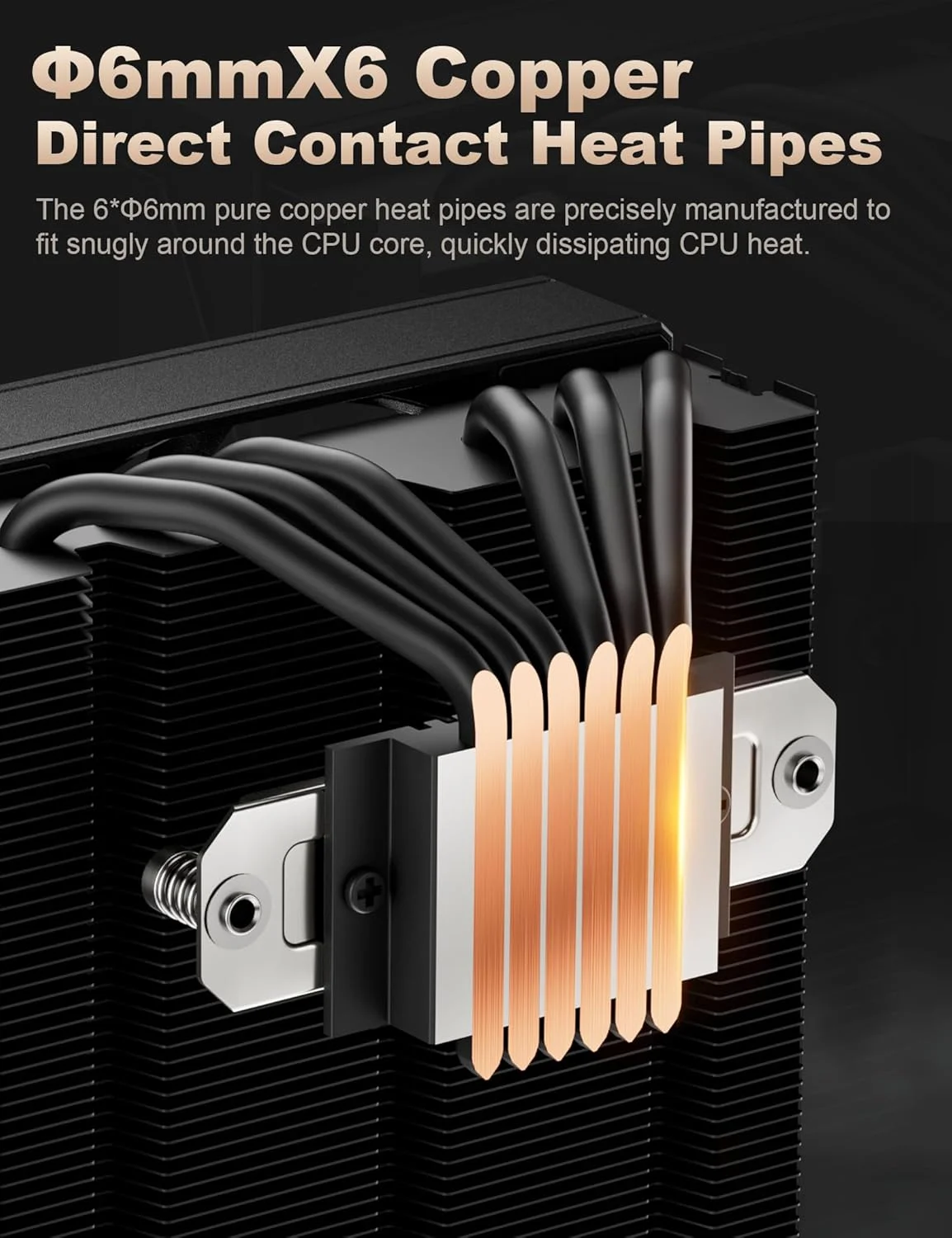 upHere 180W TDP Top Flow CPU Cooler with Φ6mm*6 High Performance Copper Heat Pipes,120mm ARGB Fan CPU Cooler 1650rmp,CPU Air Cooler Compatible with Intel LGA 1851/1700/2011/2066 AMD AM5/AM4/AM3,H85KC6