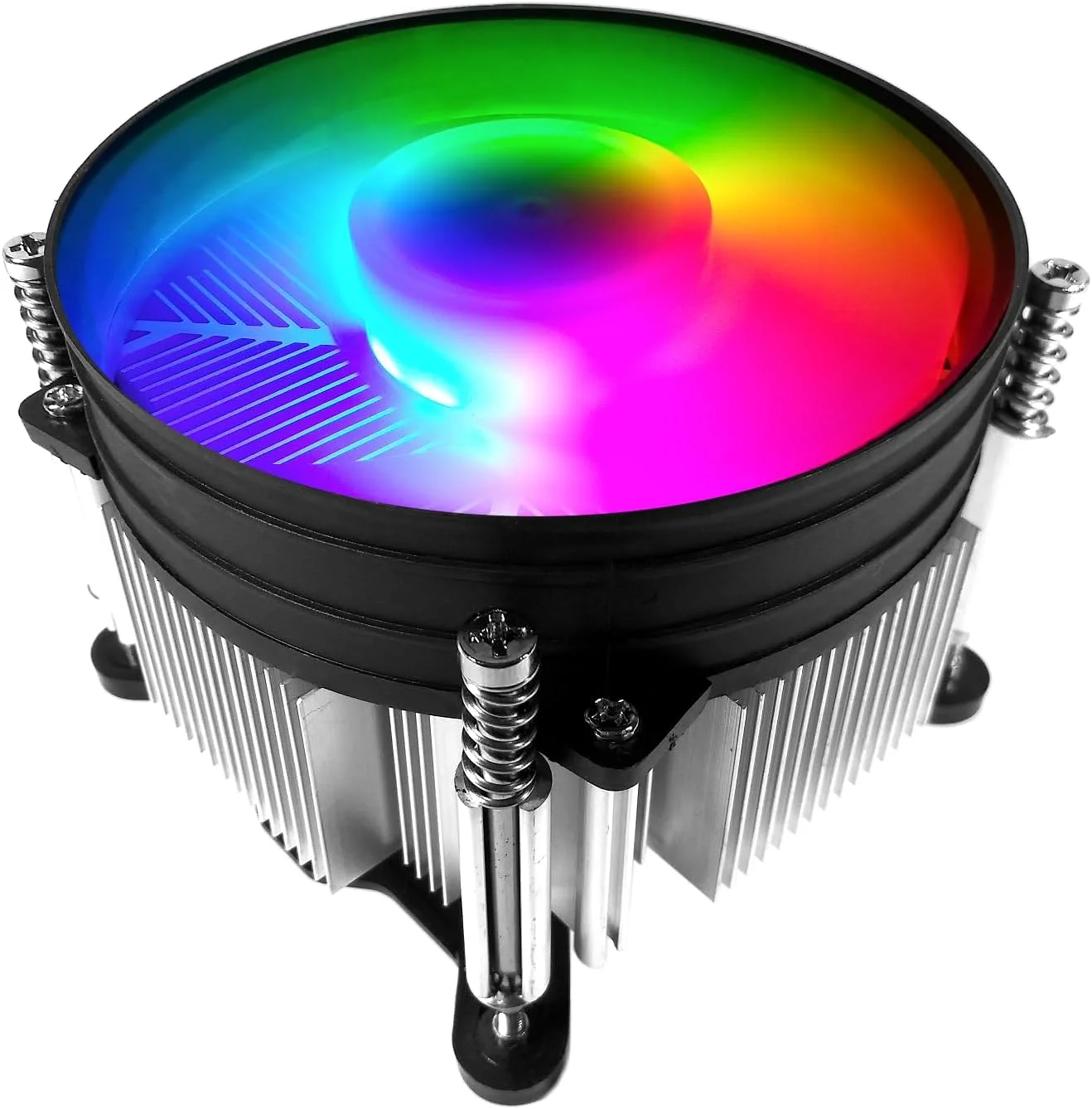 خنک کننده پردازنده مرکزی (CPU) مدل TW-8 95W RGB LED، هیت سینک آلومینیومی با هسته مسی، فن 92 میلی‌متری 4 پین PWM به همراه خمیر حرارتی از پیش اعمال شده، مناسب برای پردازنده‌های Intel Core i3 i5 i7 i9 سوکت 1700 1200 1151 1150 1155 1156 کامپیوترهای رومیزی