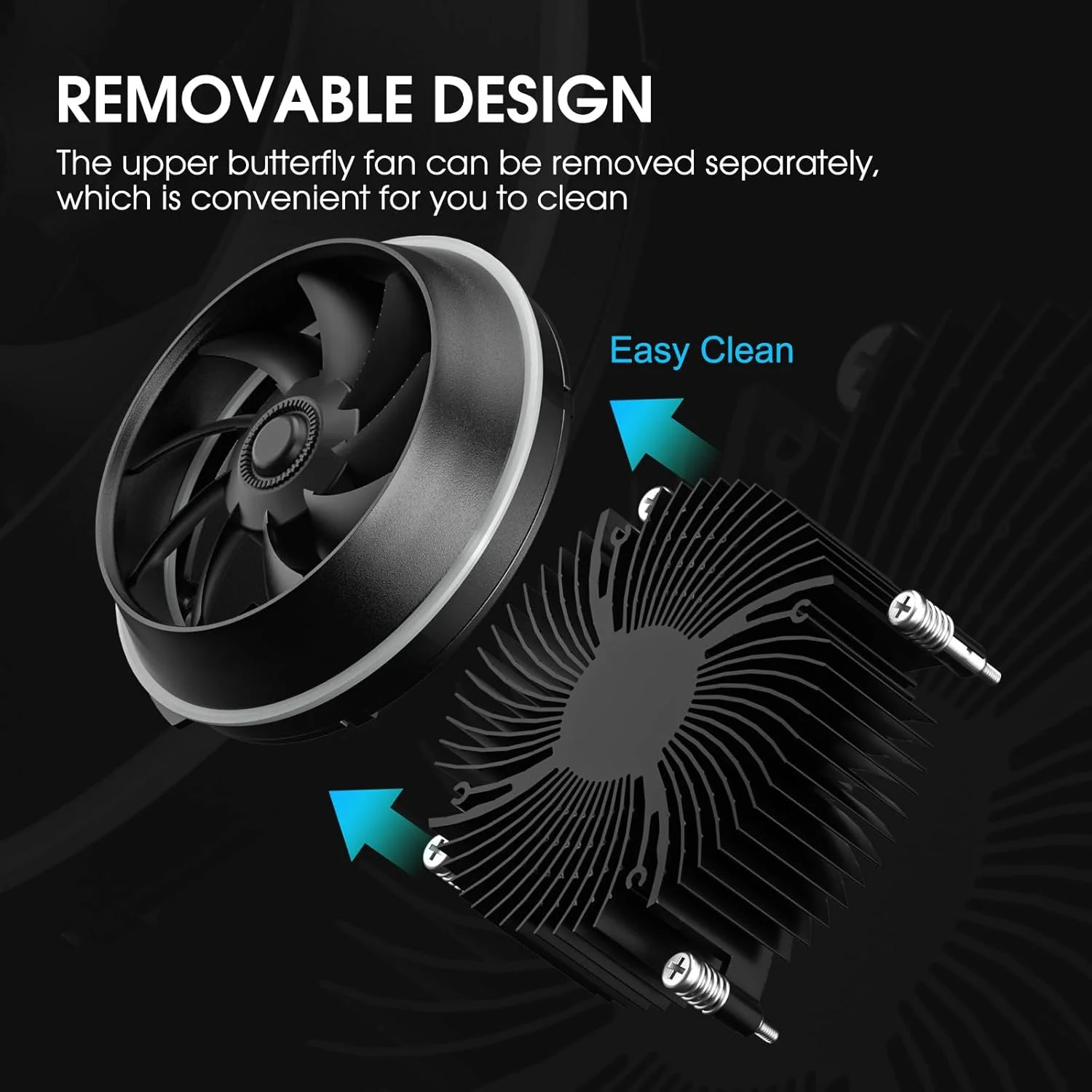 خنک کننده پردازنده Vetroo Eclipse با نورپردازی ARGB و طراحی کم حجم، فن PWM چهار پین 90 میلی‌متری، پره‌های آلومینیومی با کیفیت، خنک کننده هوای 95 واتی TDP فقط برای Intel LGA 1851 و 1700