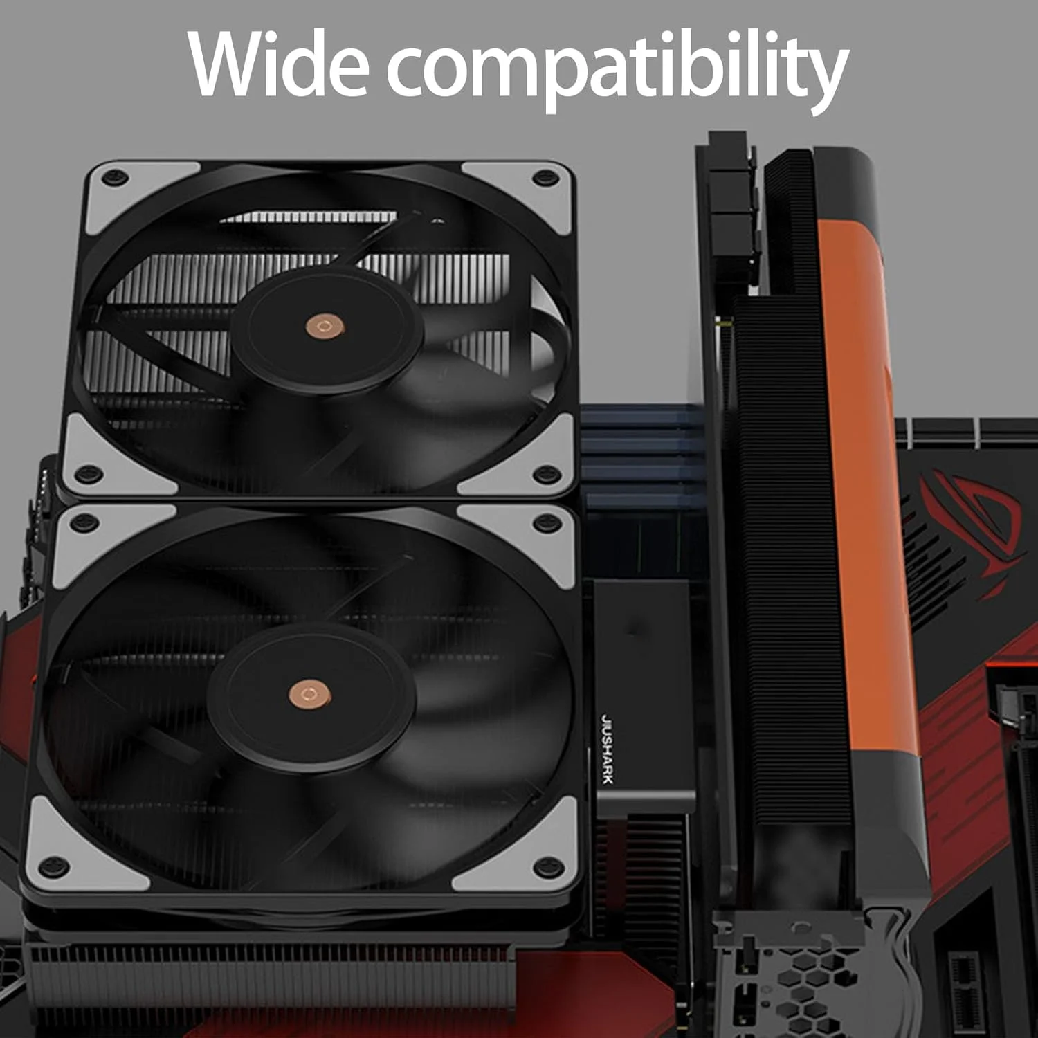 خنک کننده بادی پردازنده JF13K با عملکرد آرام، 7 لوله حرارتی، 2 فن 120 میلی متری با بلبرینگ هیدرولیک، رادیاتور برای خنک سازی پردازنده کامپیوتر گیمینگ