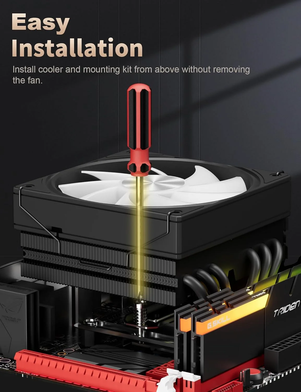 upHere 180W TDP Top Flow CPU Cooler with Φ6mm*6 High Performance Copper Heat Pipes,120mm ARGB Fan CPU Cooler 1650rmp,CPU Air Cooler Compatible with Intel LGA 1851/1700/2011/2066 AMD AM5/AM4/AM3,H85KC6