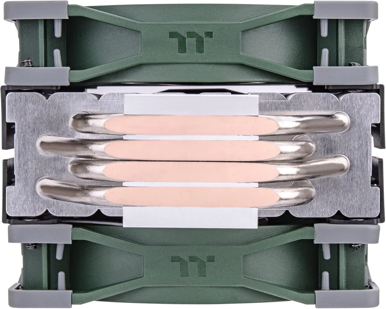 خنک کننده پردازنده Thermaltake TOUGHAIR 510 با توان حرارتی 180 وات، رنگ سبز مسابقه ای، سازگار با سوکت های Intel/AMD (LGA 1700/1200)، دارای دو فن 120 میلی متری PWM با فشار استاتیک بالا 2000 دور در دقیقه و لوله های حرارتی مسی با عملکرد بالا مدل CL-P075-AL12RG-A