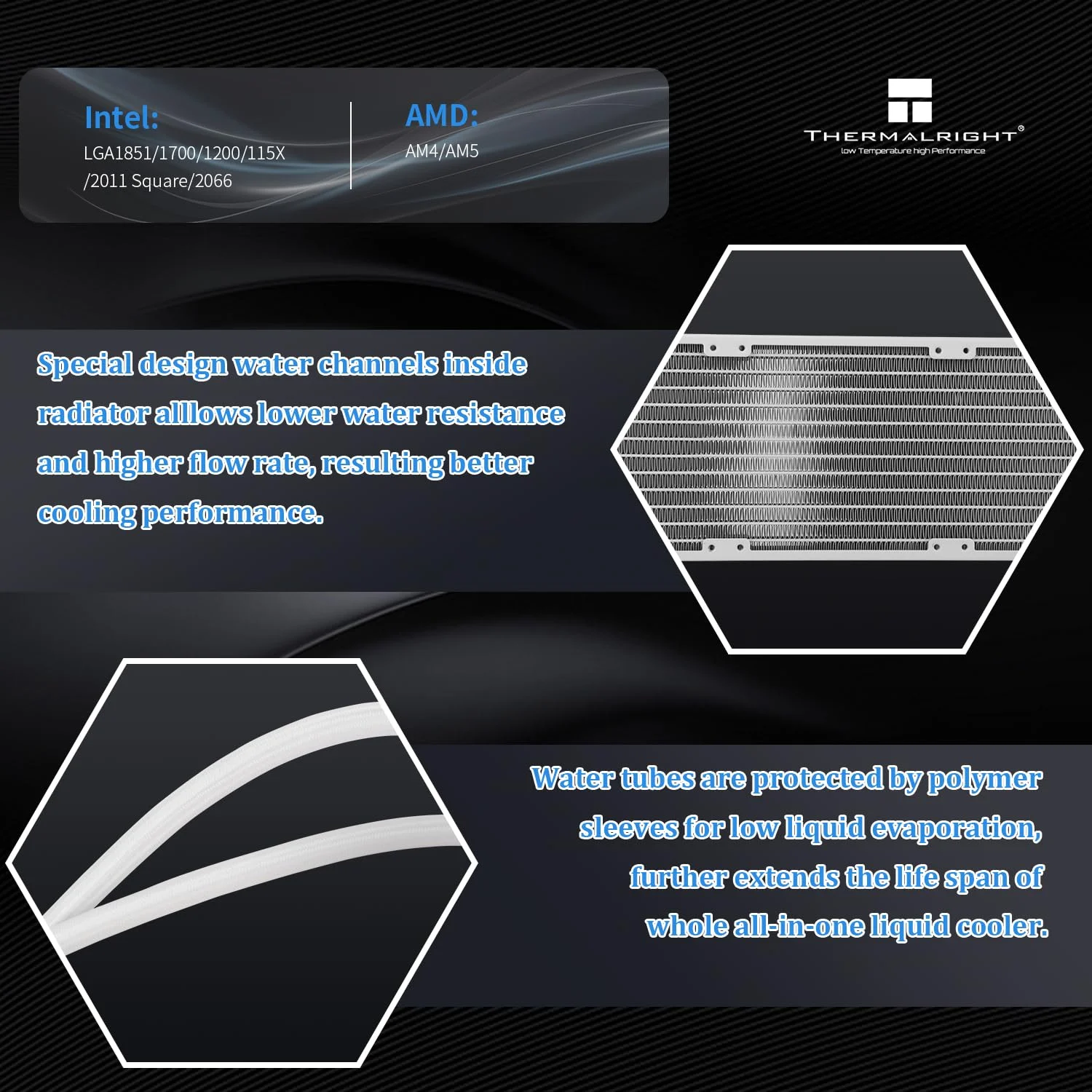 خنک کننده پردازنده مایع آکوا الیت 360 V6 ARGB سفید، فن های خنک کننده ARGB PWM با سرعت 2000RPM، برای اینتل Lga1150/1151/1155/1156/1200/2011/1700/1851، AMD: AM4/AM5، رادیاتور 360mm AIO