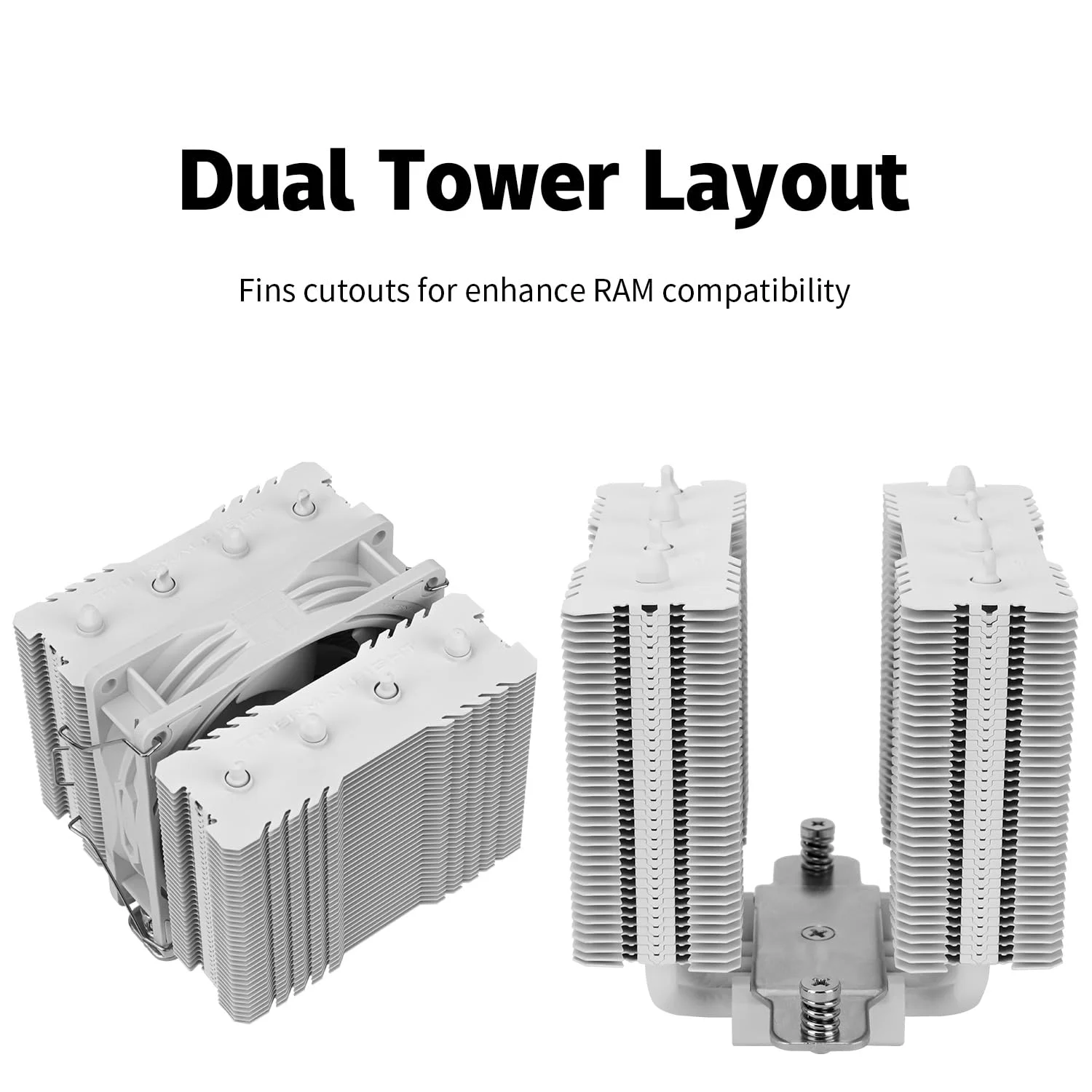 خنک کننده بادی پردازنده Peerless Assassin 90 SE سفید، هیت سینک پردازنده دو برج، با فن PWM بی صدا TL-P9W، خنک کننده پردازنده کامپیوتر برای AMD:AM4 AM5/1700/1851