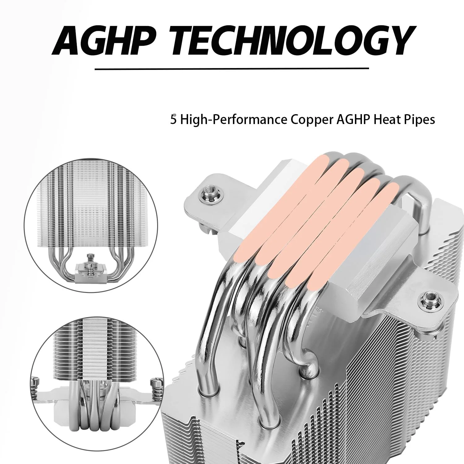 خنک کننده بادی پردازنده Assassin King 120 SE، AK120 SE، دارای 5 لوله حرارتی، فناوری AGHP، فن خنک کننده پردازنده TL-C12C PWM Quiet Fan با بلبرینگ S-FDB، برای AMD AM4 AM5/Intel 1150/1151/1200/1700، خنک کننده کامپیوتر