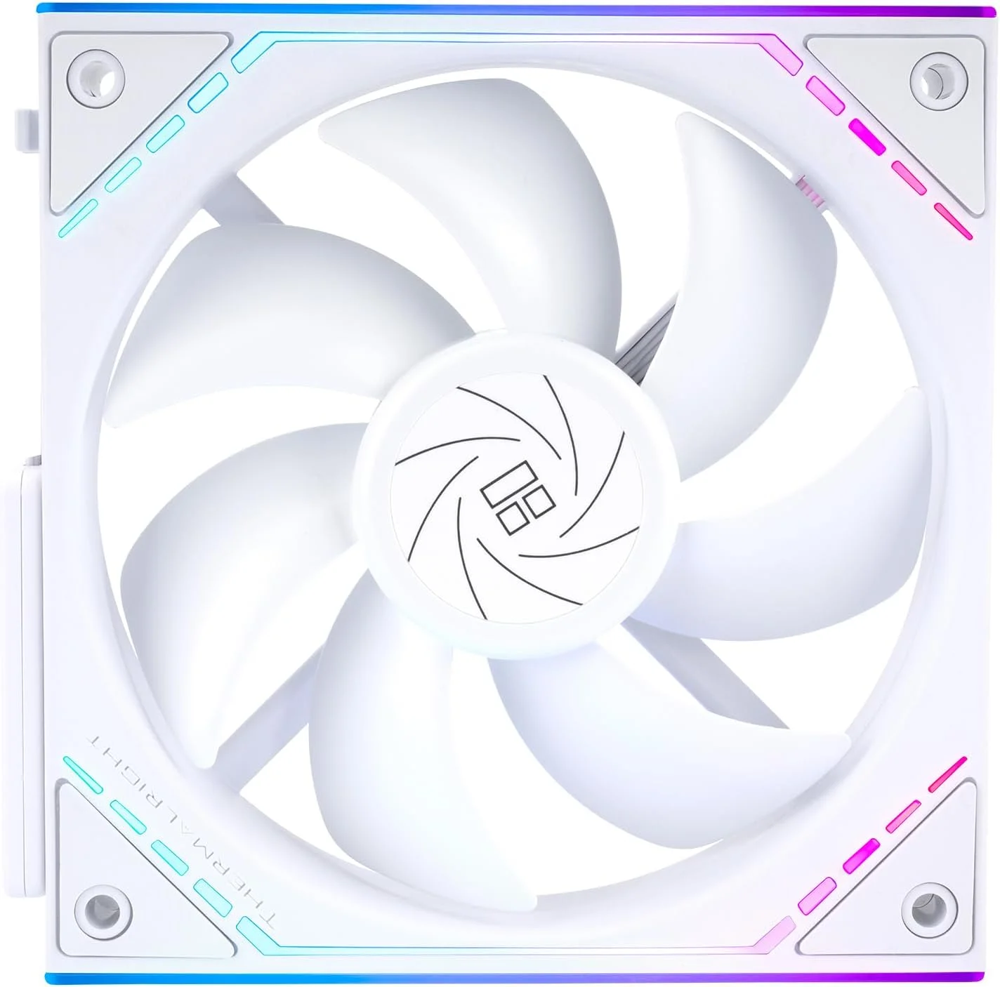 فن پردازنده Thermalright TL-M12QW، خنک کننده کیس 120 میلی متری، اتصال PWM، خنک کننده بی صدا کامپیوتر با بلبرینگ S-FDB، فن PC با جلوه نور آینه ARGB، کم صدا، سفید (TL-M12QW)