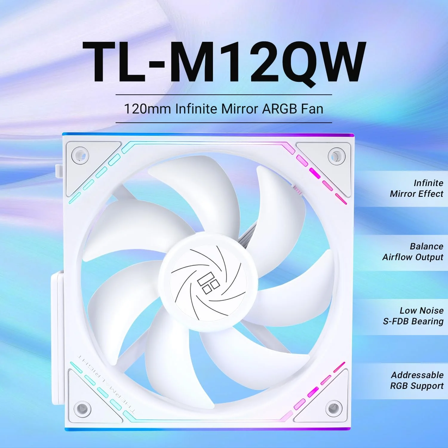 فن پردازنده Thermalright TL-M12QW، خنک کننده کیس 120 میلی متری، اتصال PWM، خنک کننده بی صدا کامپیوتر با بلبرینگ S-FDB، فن PC با جلوه نور آینه ARGB، کم صدا، سفید (TL-M12QW) فن پردازنده Thermalright TL-M12QW، خنک کننده کیس 120 میلی متری، اتصال PWM، خنک کننده بی صدا کامپیوتر با بلبرینگ S-FDB، فن PC با جلوه نور آینه ARGB، کم صدا، سفید (TL-M12QW)