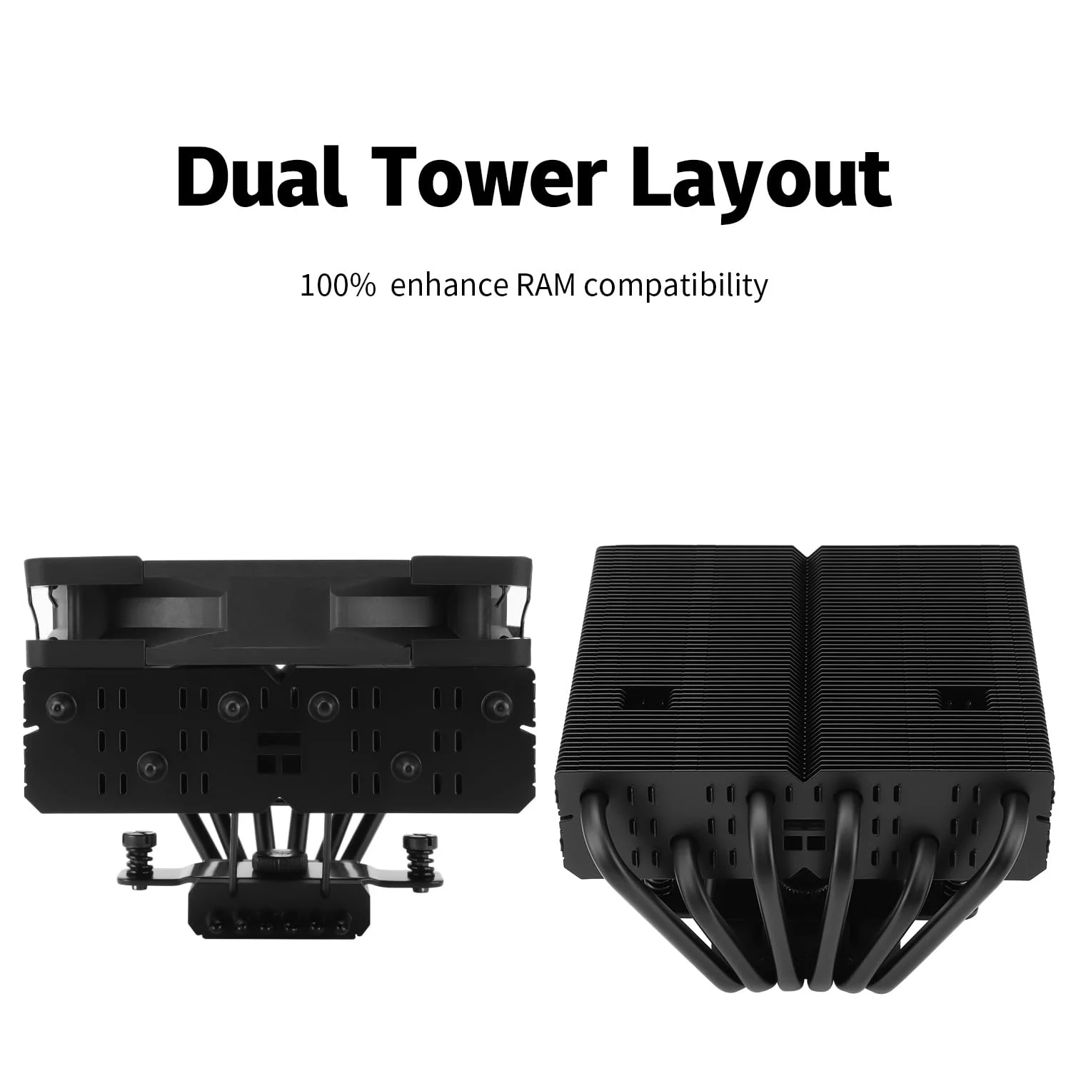 خنک کننده بادی پردازنده SI-100 مشکی، 6 لوله حرارتی 6 میلی‌متری، خنک کننده پردازنده فن PWM کم صدا TL-E12B با بلبرینگ S-FDB V2.0، فناوری AGHP 3.0، برای AMD AM4 AM5/Intel 1150/1151/1200/1700/2066، خنک کننده کامپیوتر