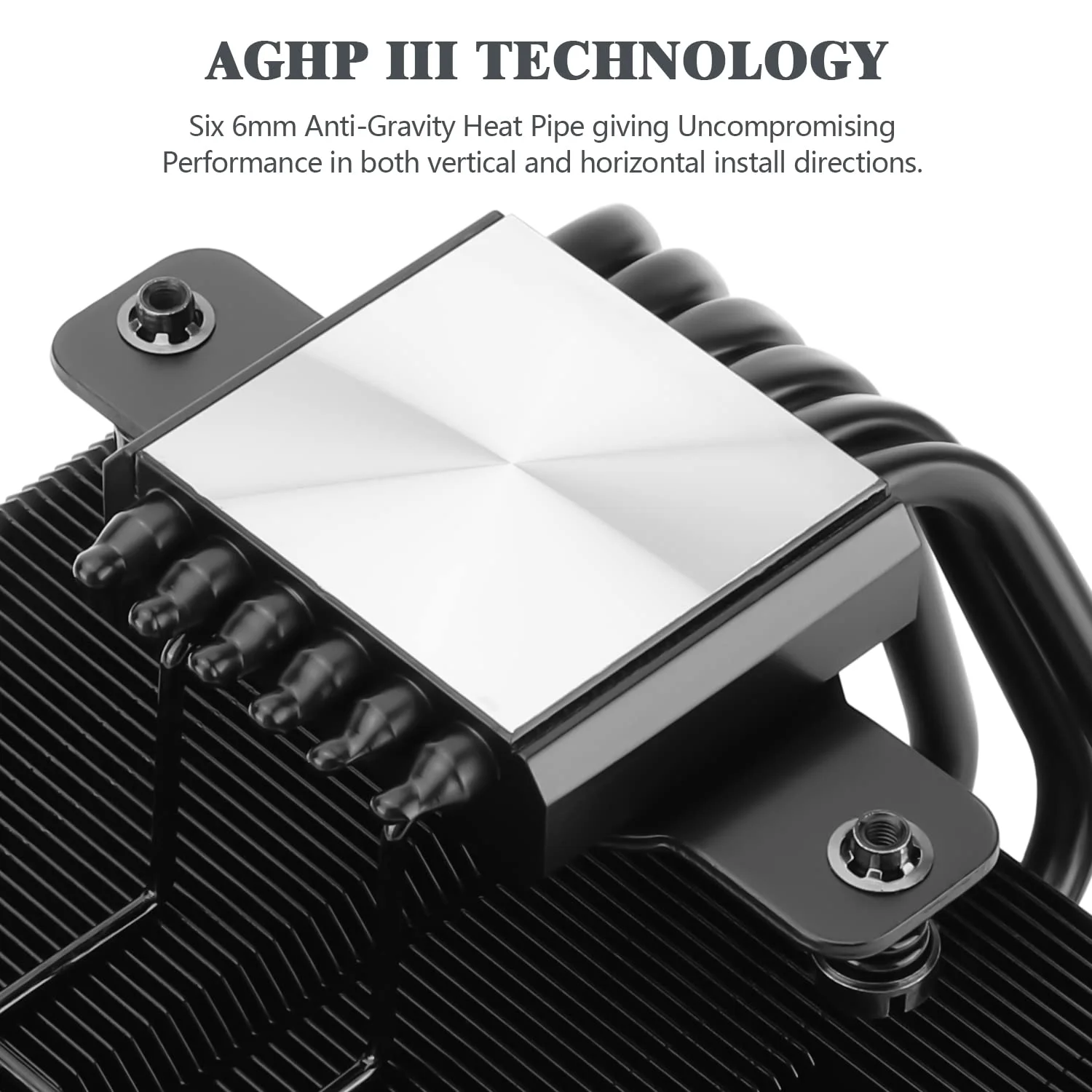 خنک کننده پردازنده بادی Thermalright SI-100 مشکی، 6 لوله حرارتی 6 میلی‌متری، فن خنک کننده پردازنده بی‌صدا TL-E12B PWM با بلبرینگ S-FDB V2.0، فناوری AGHP 3.0، برای AMD AM4 AM5/Intel 1150/1151/1200/1700/2066/1851