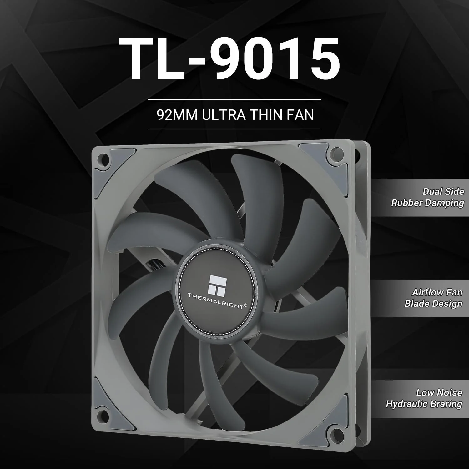 فن باریک 9 سانتی متری Thermalright TL-9015، فن کیس باریک 15 میلی متری با بلبرینگ هیدرولیک، 4 پین PWM با سرعت 2700.