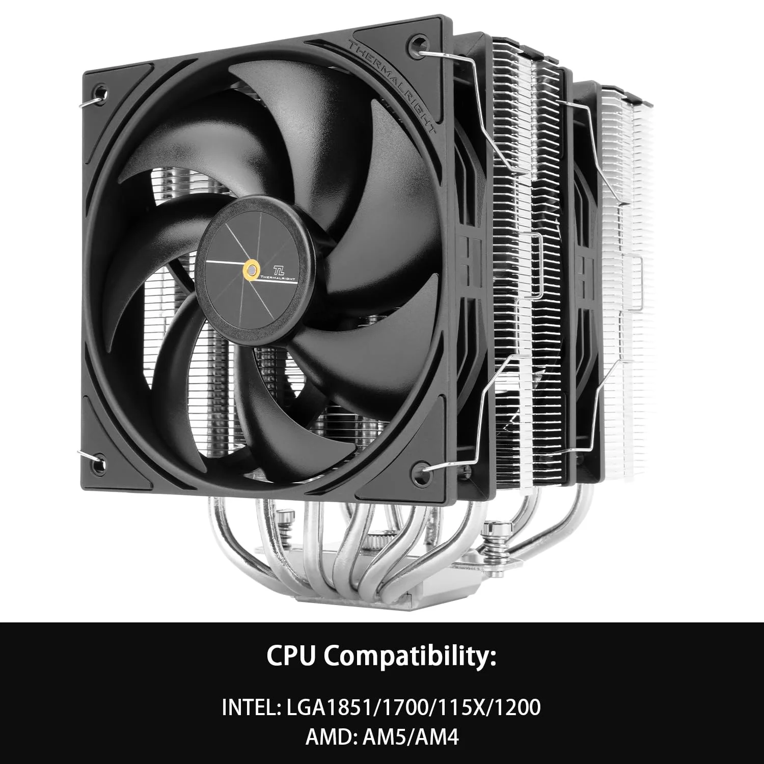 خنک کننده پردازنده Thermalright Peerless Assassin 120 Black V3، دارای 6 لوله حرارتی با فناوری AGHP، دو فن PWM 120 میلی متری، سرعت 2000 دور در دقیقه، برای AMD:AM4 AM5/Intel LGA 1851/1700/1150/1151/1200/2011، خنک کننده کامپیوتر