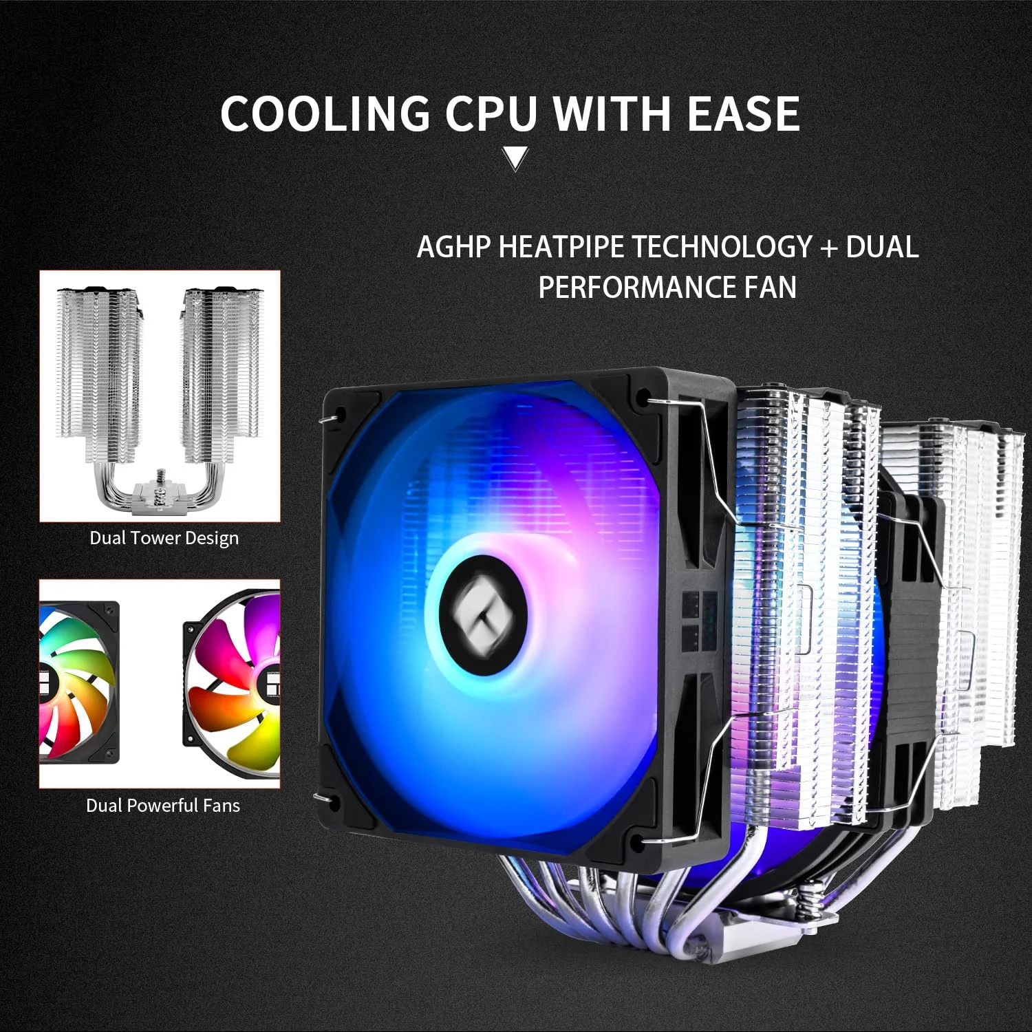 خنک‌کننده بادی پردازنده Thermalright Peerless Assassin 140 SE ARGB با 6 لوله حرارتی، فن 28 میلی‌متری با عملکرد بالا، خنک‌کننده پردازنده 158 میلی‌متری، برای AM5/AM4، Intel LGA1851/1700/1150/1151/1155/1156/1200