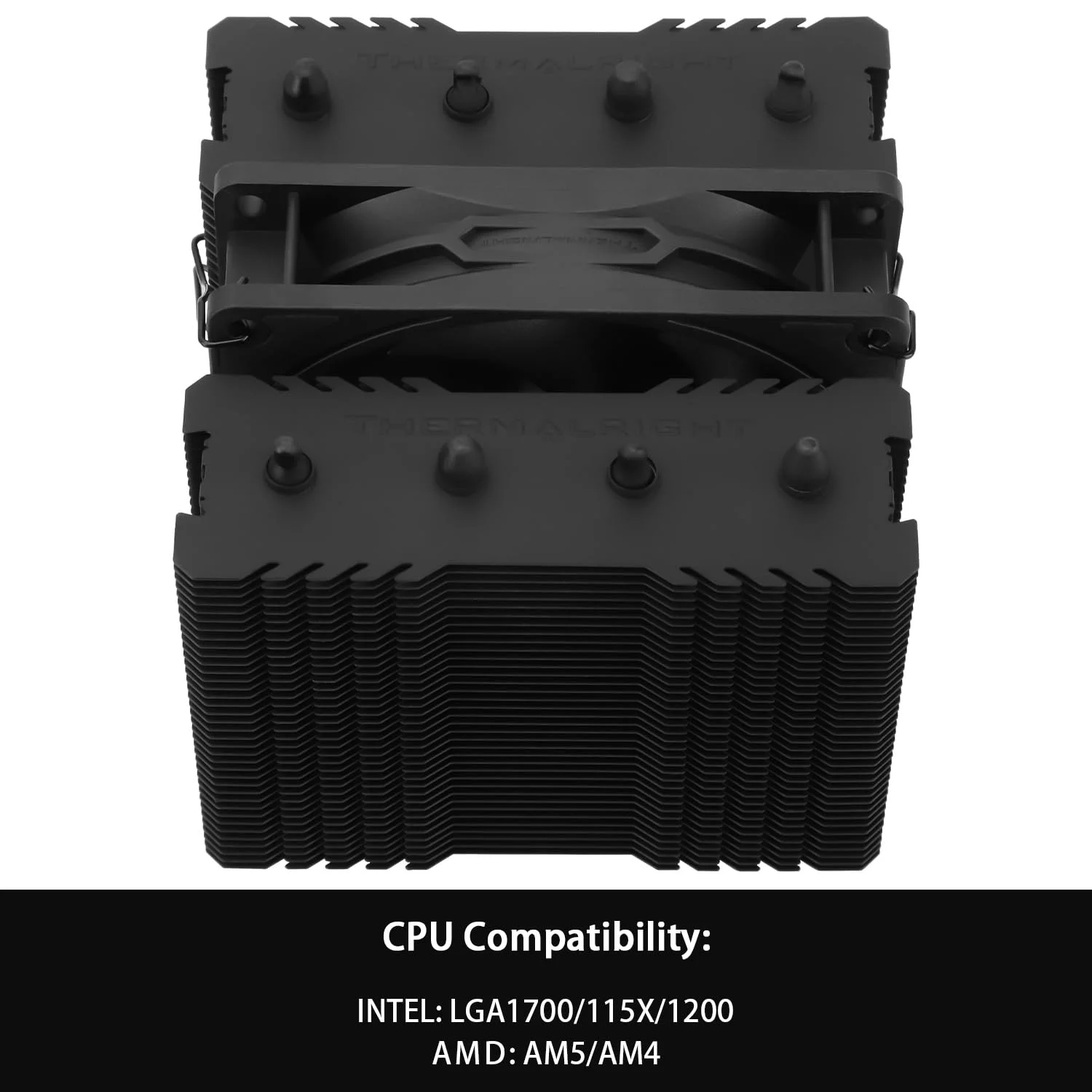 خنک‌کننده بادی پردازنده Thermalright Peerless Assassin 90 SE Black، خنک‌کننده دو برج، فن خنک‌کننده پردازنده 110 میلی‌متری، رادیاتور کامپیوتر، برای AMD:AM4/AM5/Intel LGA 1851/1700/115X/1200 (PA90SE Black)