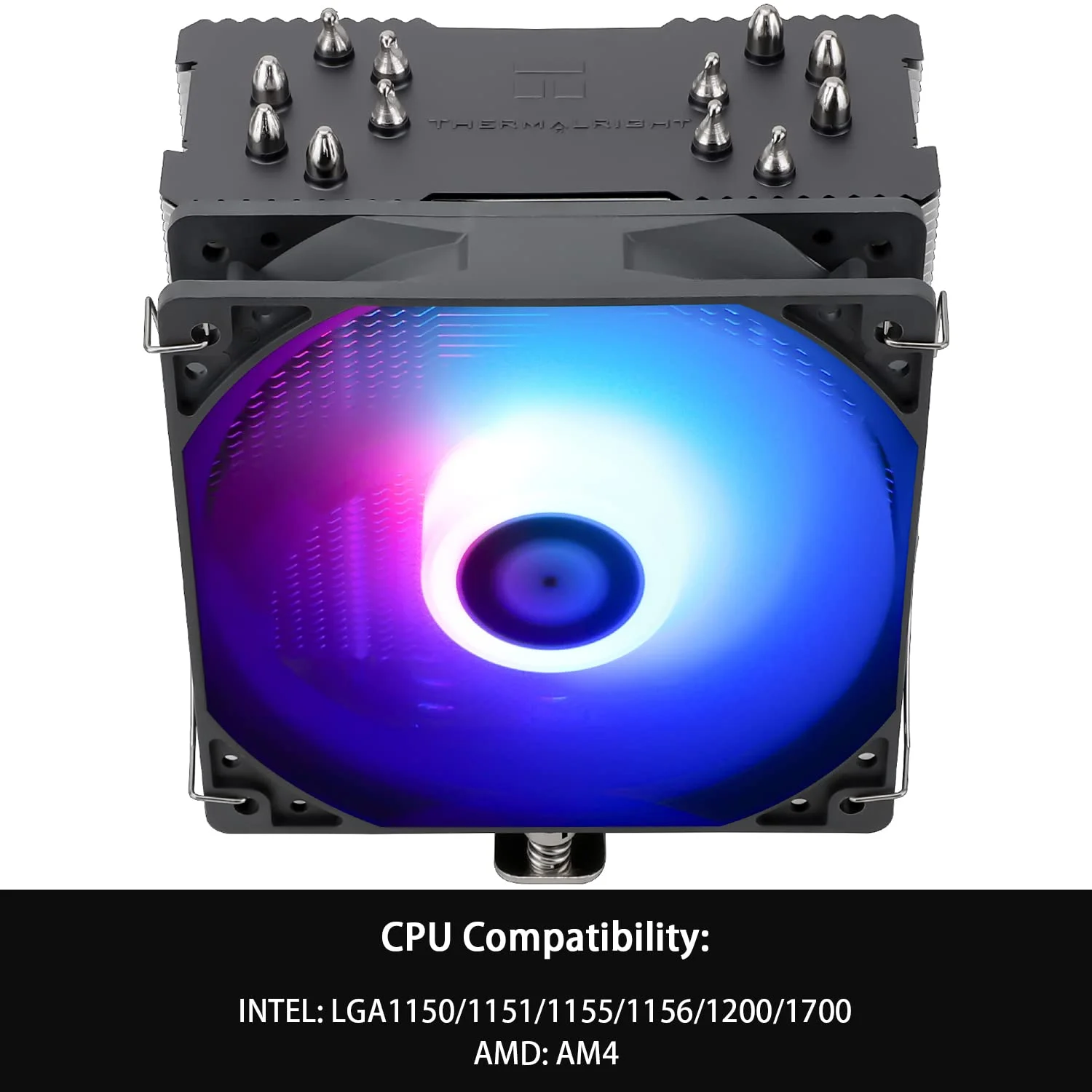 خنک کننده بادی پردازنده Thermalright Burst Assassin 120 ARGB، 6 لوله حرارتی، فن خنک کننده بی صدا PWM مدل TL-C12CG-S، برای AM4 / AM5 / Intel lga1700/1851/1150/1151/1200، هیت سینک خنک کننده ARGB با ارتفاع 154 میلی متر