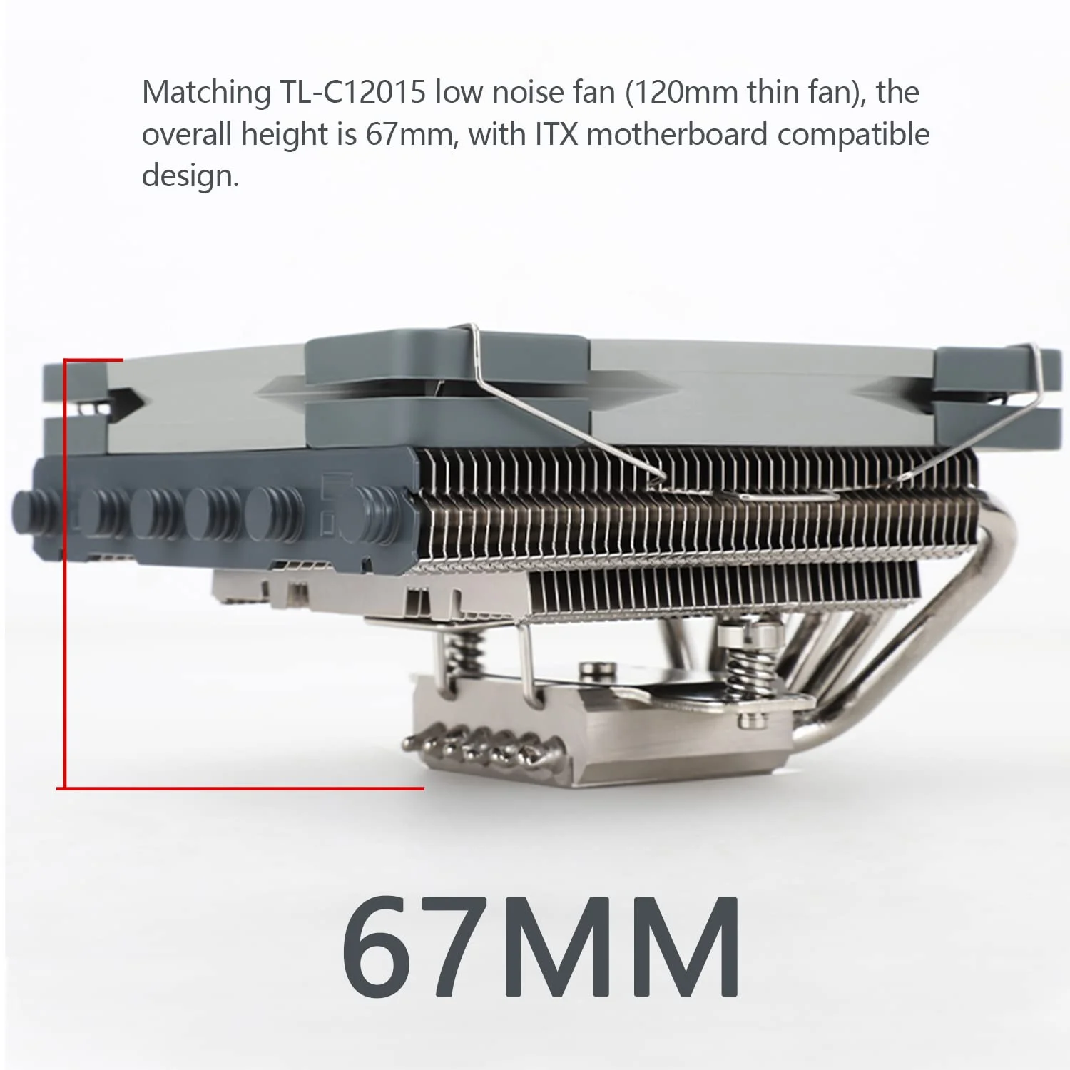خنک‌کننده پردازنده بادی کم‌ارتفاع Thermalright AXP120-X67 با فن 120 میلی‌متری TL-12015 PWM بی‌صدا، 6 لوله حرارتی، ارتفاع 67 میلی‌متر، برای AMD AM4/AM5 Intel LGA 1700/1150/1151/1155/1156/1200