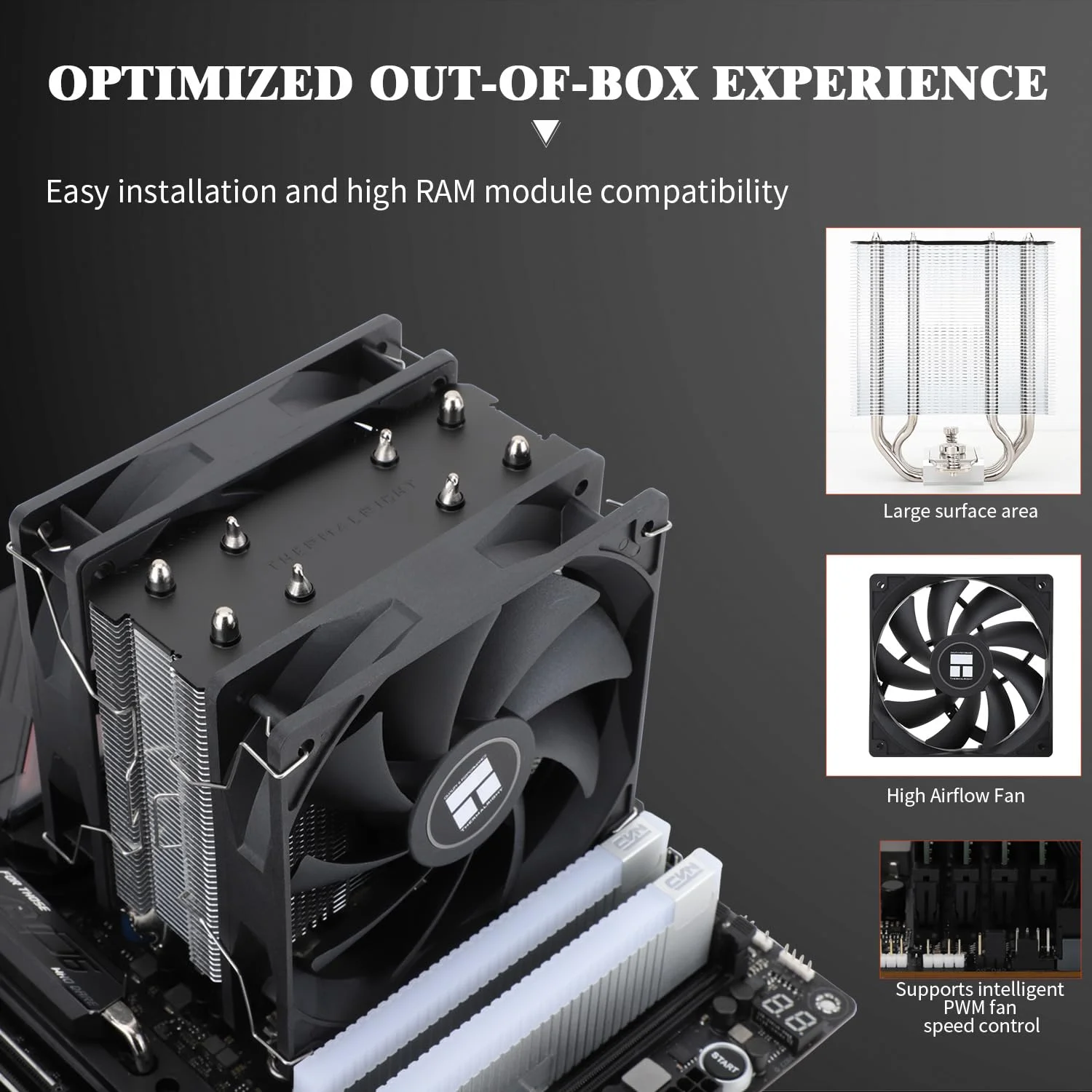 خنک کننده بادی پردازنده Thermalright Assassin X 120R SE Plus، دارای دو فن PWM کم صدا با سرعت 1550 دور در دقیقه، برای AMD:AM4 /AM5، Intel LGA 1700/1851/1150/1151/1200، ارتفاع 148 میلی متر برای خنک سازی کامپیوتر