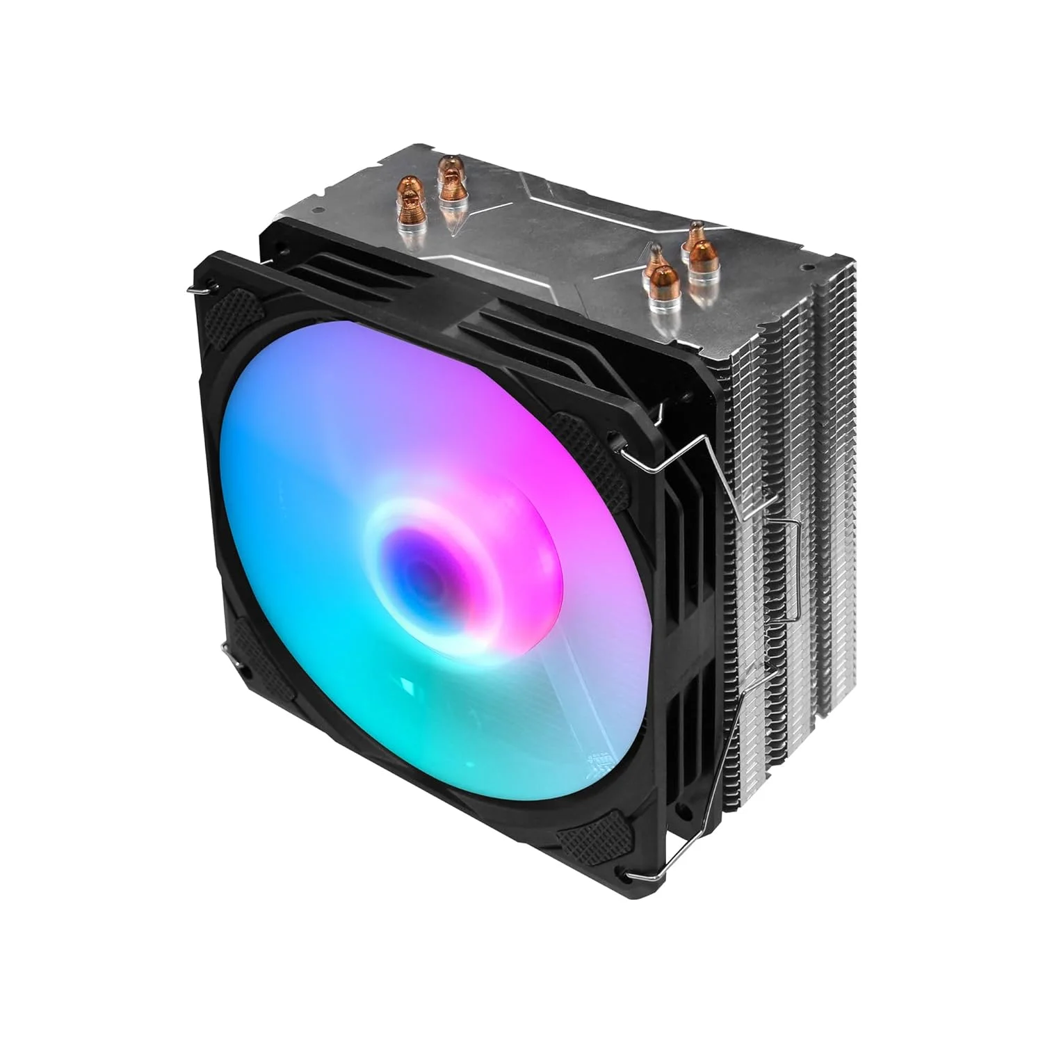 خنک کننده پردازنده بادی PANO-MOUNTS با نور ARGB همگام سازی شده 120 میلی متری، فن های PWM 4 پین، 4 لوله حرارتی TDP 210W و سازگار با مادربردهای AMD/Intel LGA 1700 LGA 1200