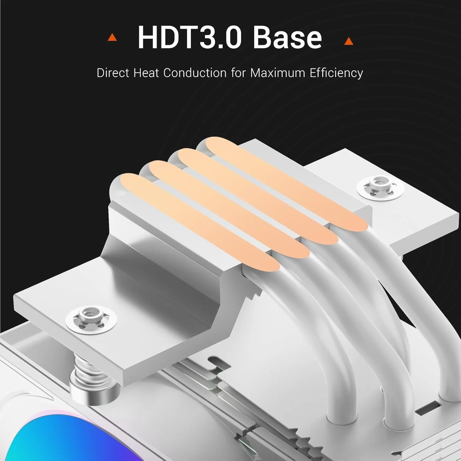 خنک کننده پردازنده بادی PCCOOLER CPS R400 ARGB، دارای 4 لوله حرارتی نسل جدید، فن 92 میلی متری ARGB با کنترل PWM با سرعت 2200 دور در دقیقه، توان حرارتی 180 وات، برای AMD AM4/AM5/Intel LGA 115X/1200/1700/18XX سفید