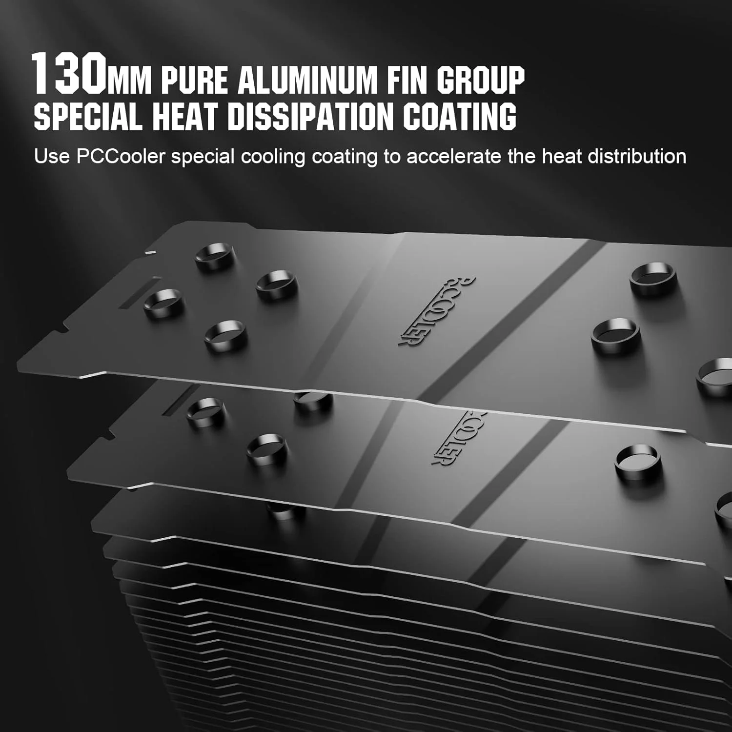 خنک کننده پردازنده PCCOOLER CPS K6، خنک کننده هوای 6 لوله حرارتی ضد جاذبه 250 وات، فن های توربو PWM 130 میلی متری، خنک کننده هوای پردازنده برای AMD AM4 AM5/ Intel LGA 1700/115X/1200، فن خنک کننده پردازنده 6 لوله حرارتی مشکی