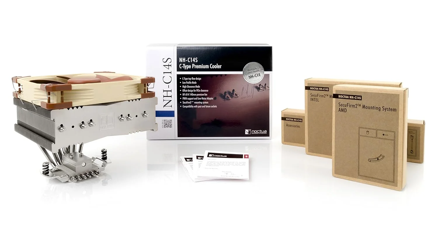 خنک کننده پردازنده ممتاز Noctua NH-C14S با فن 140 میلی متری NF-A14 PWM (قهوه ای) خنک کننده پردازنده ممتاز Noctua NH-C14S با فن 140 میلی متری NF-A14 PWM (قهوه ای)